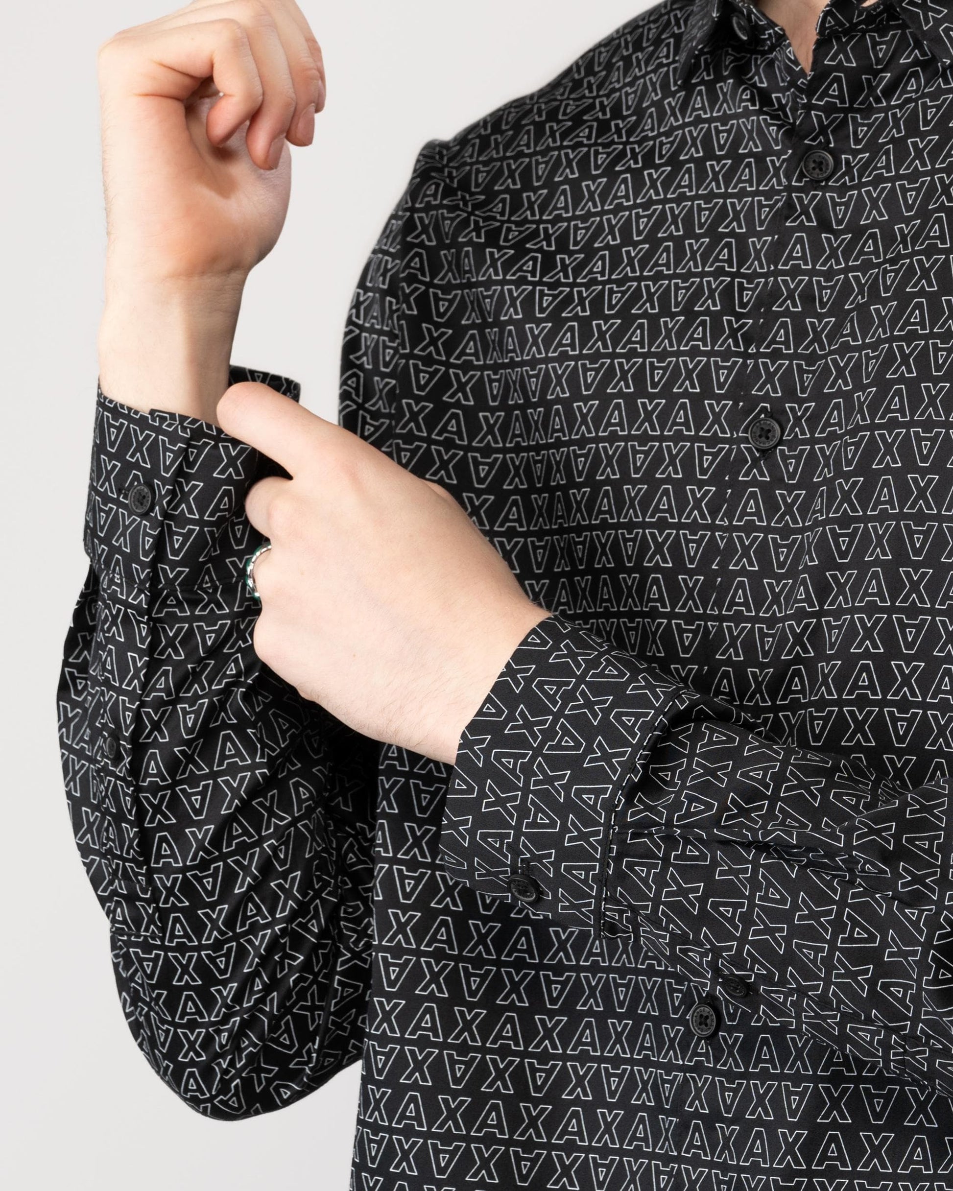 Armani Exchange Mens Outline Logo Shirt