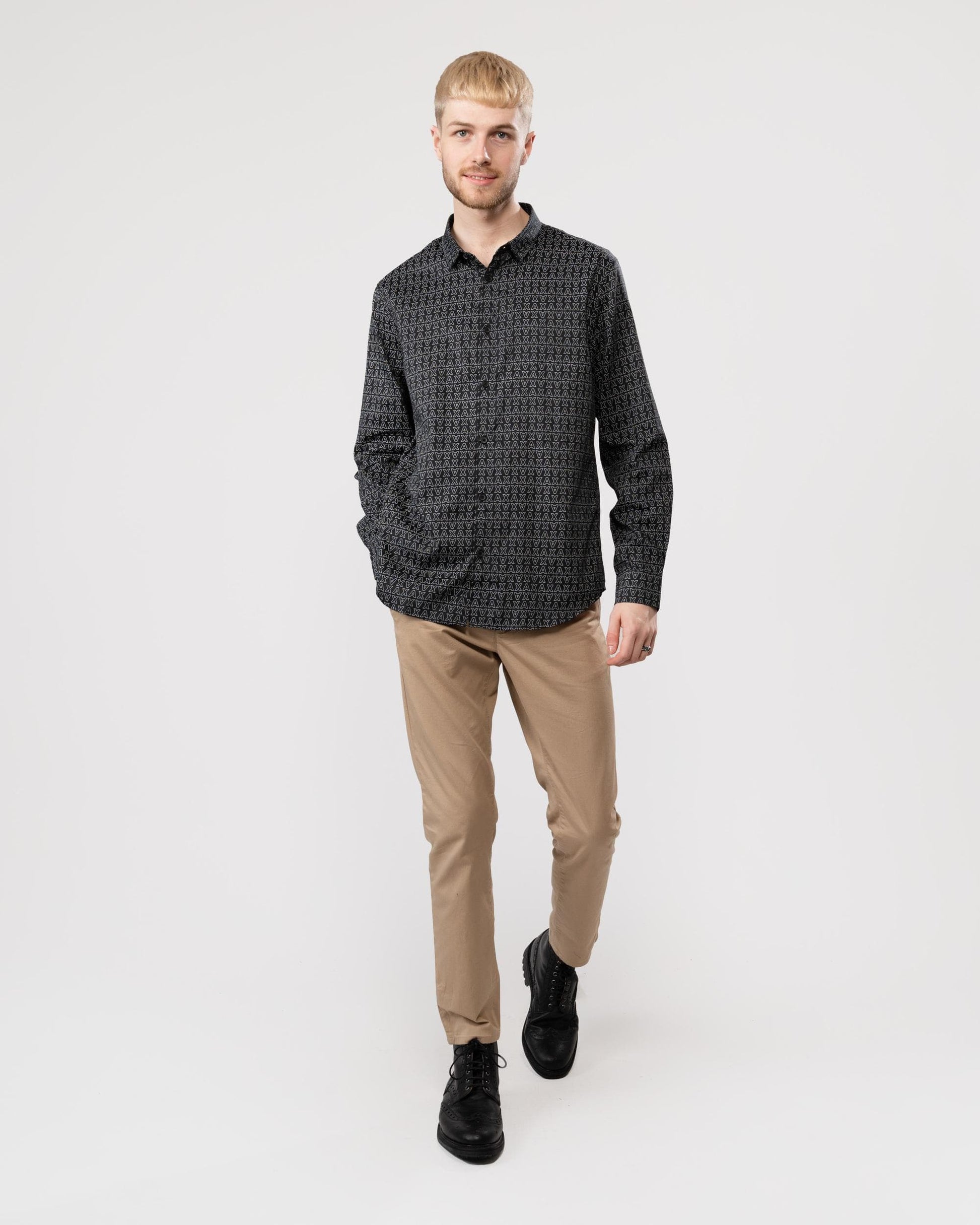 Armani Exchange Mens Outline Logo Shirt