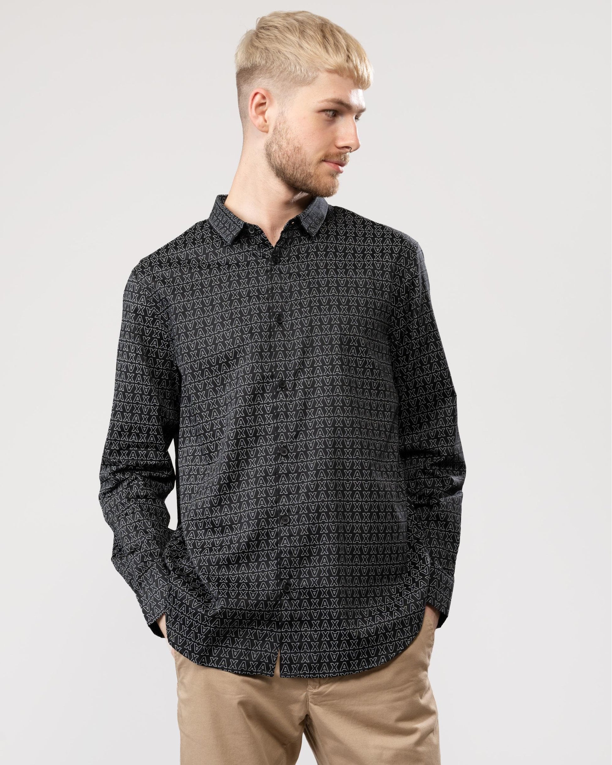 Armani Exchange Mens Outline Logo Shirt