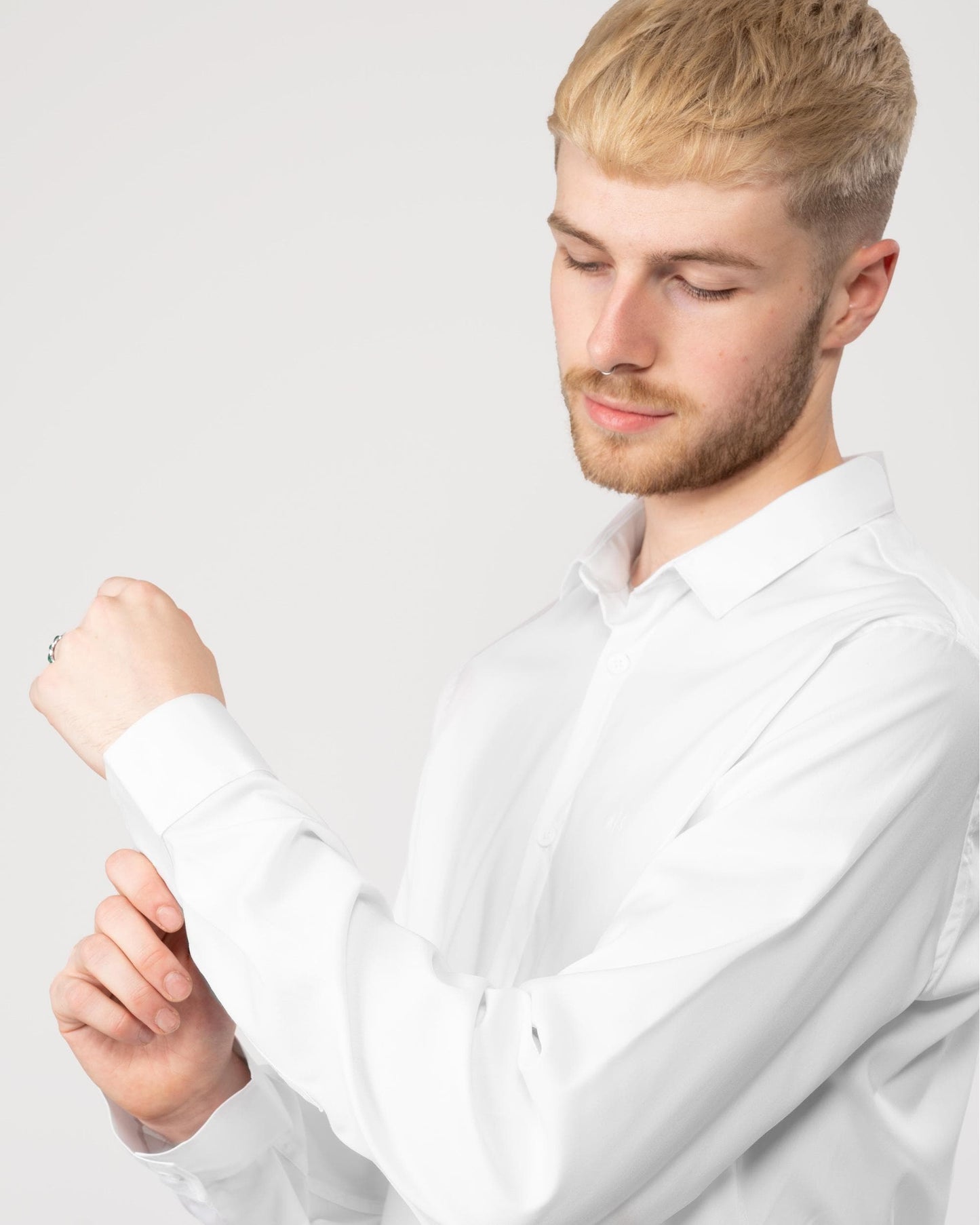 Armani Exchange Mens Long Sleeve Stretch Shirt - White