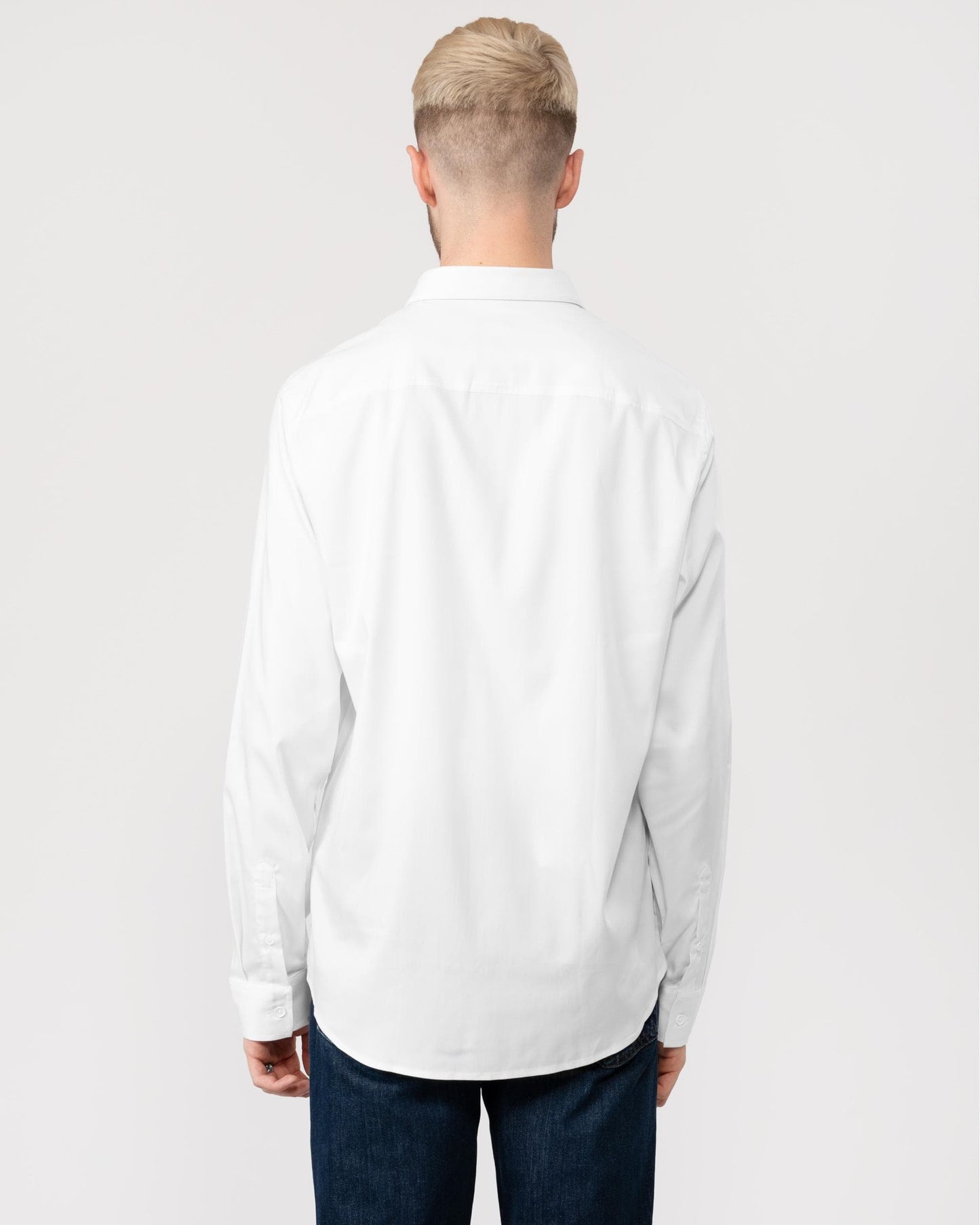 Armani Exchange Mens Long Sleeve Stretch Shirt - White