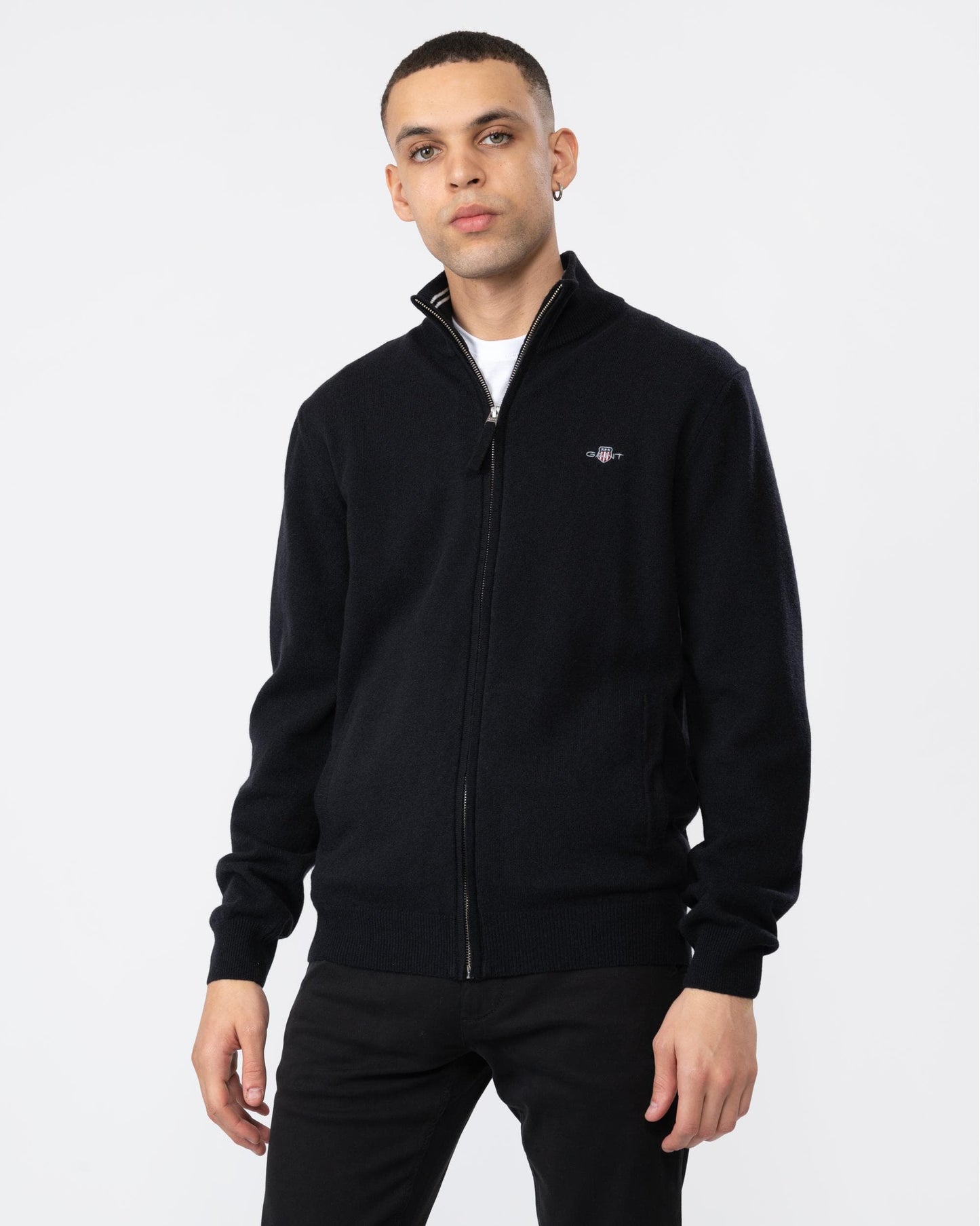 GANT Mens Superfine Lambswool Full Zip Cardigan