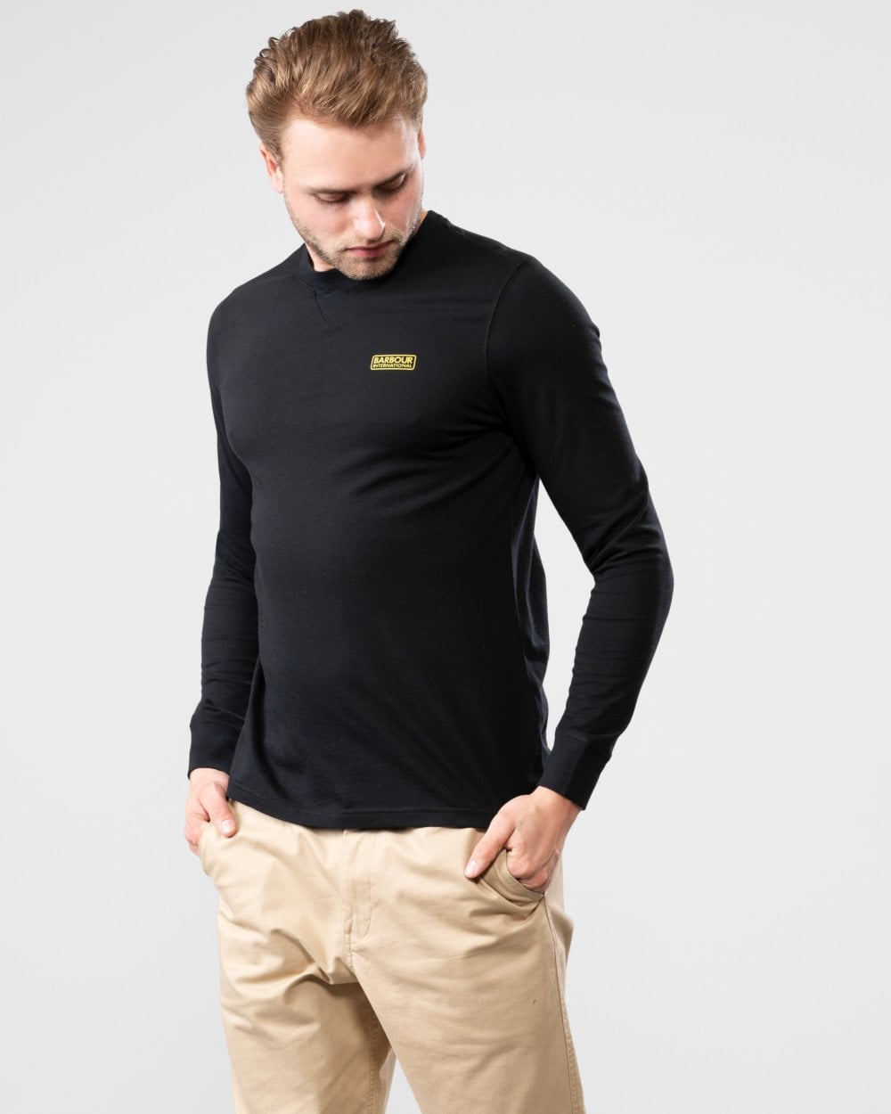 Barbour International Barbour International Logo Mens Long Sleeve T-Shirt