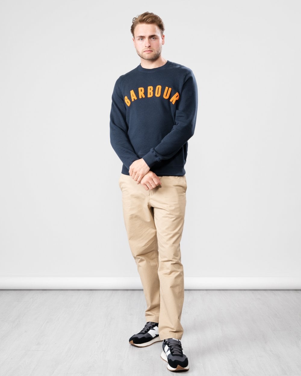 Barbour Prep Logo Crew Mens Sweatshirt - Navy