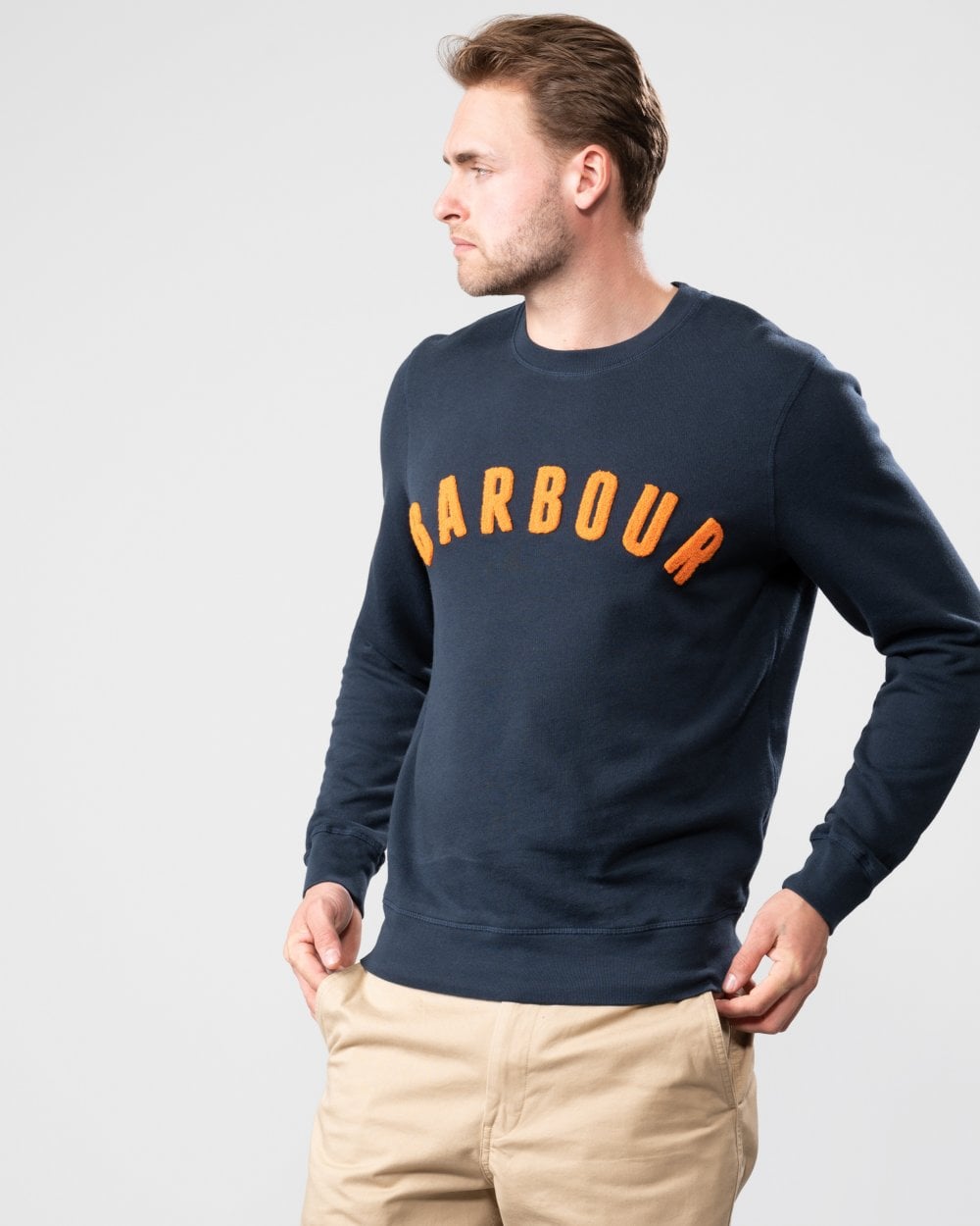 Barbour Prep Logo Crew Mens Sweatshirt - Navy
