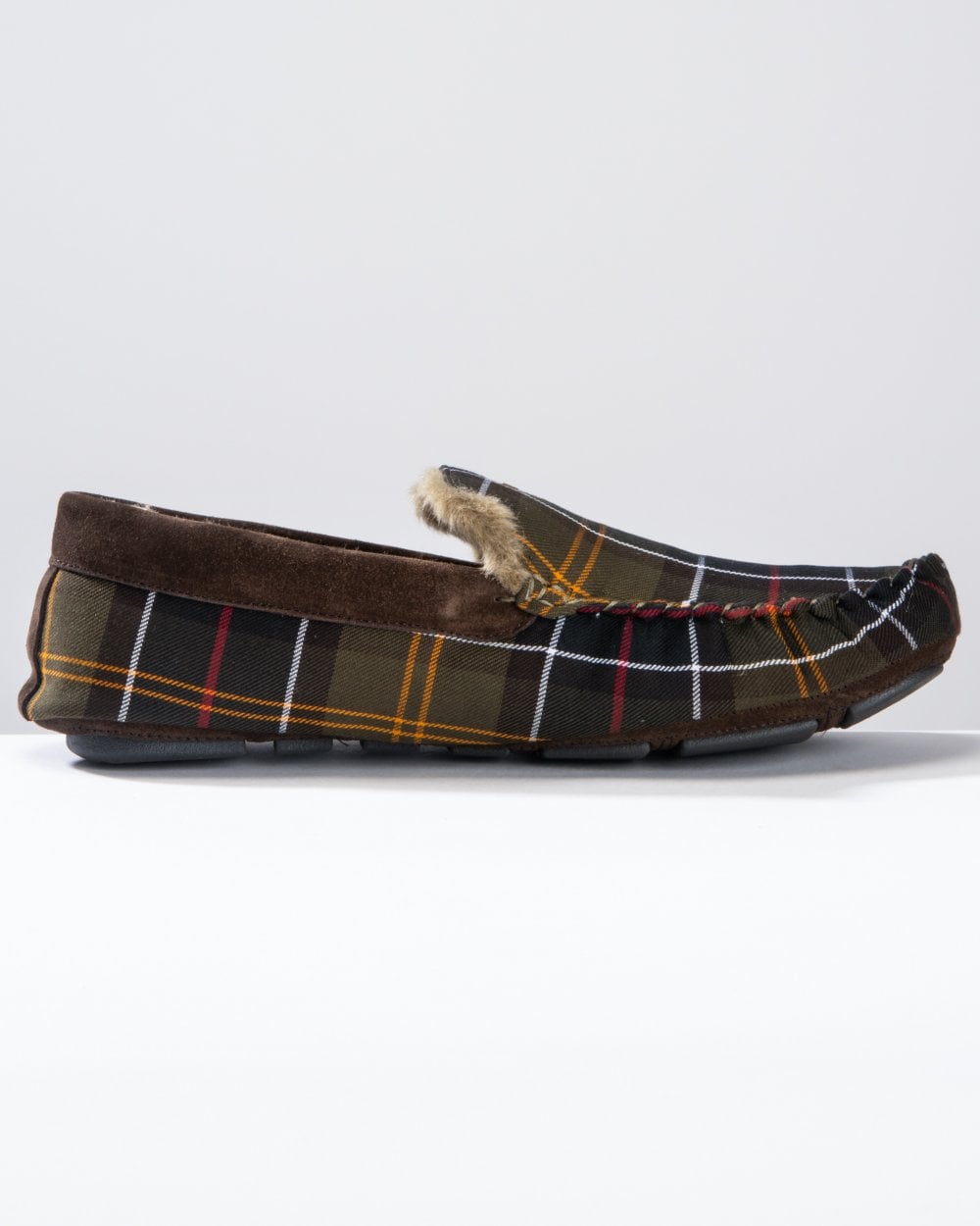 Barbour Monty Moccasin Mens Slippers - Classic Tartan
