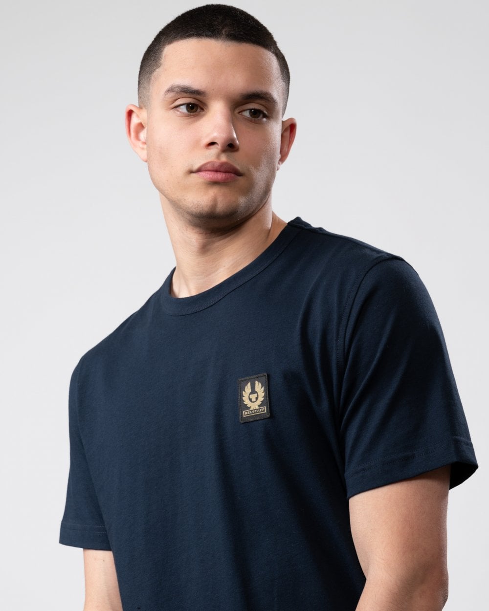 Belstaff Short Sleeved Mens Logo Patch T-Shirt - Dark Ink