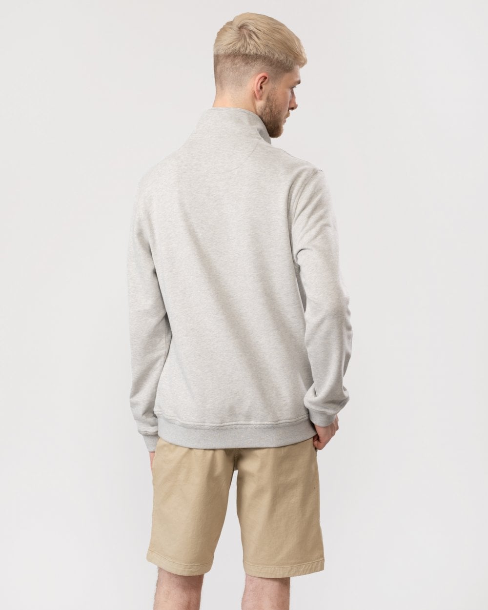 Belstaff Quarter Zip Sweatshirt - Old Silver Heather