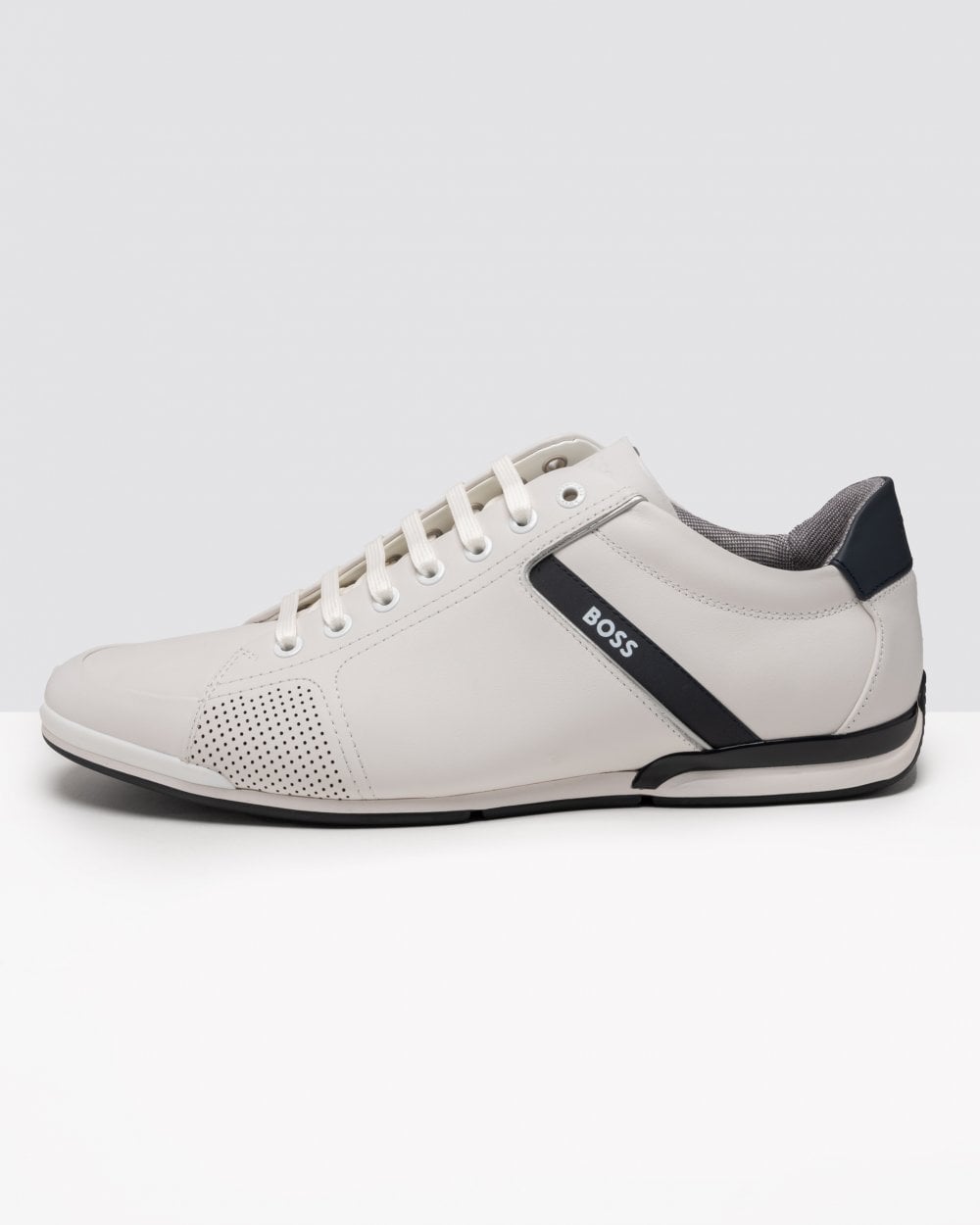 BOSS Green Saturn Leather Lux Low Profile Mens Trainers