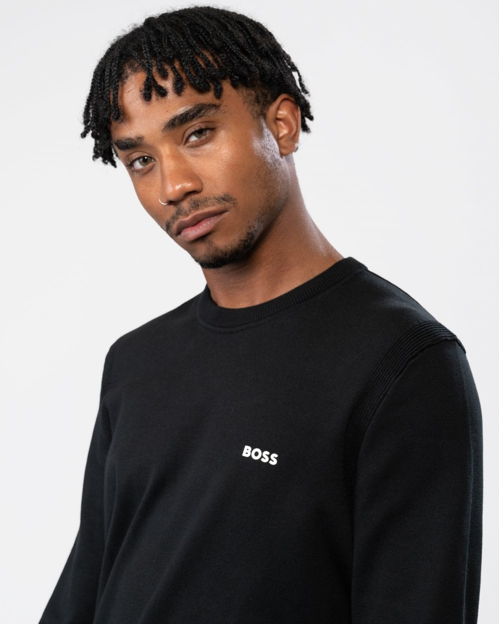 BOSS Green Ever-X Crew Neck Mens Jumper - Black 001