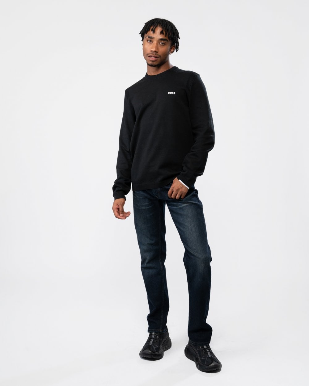 BOSS Green Ever-X Crew Neck Mens Jumper - Black 001