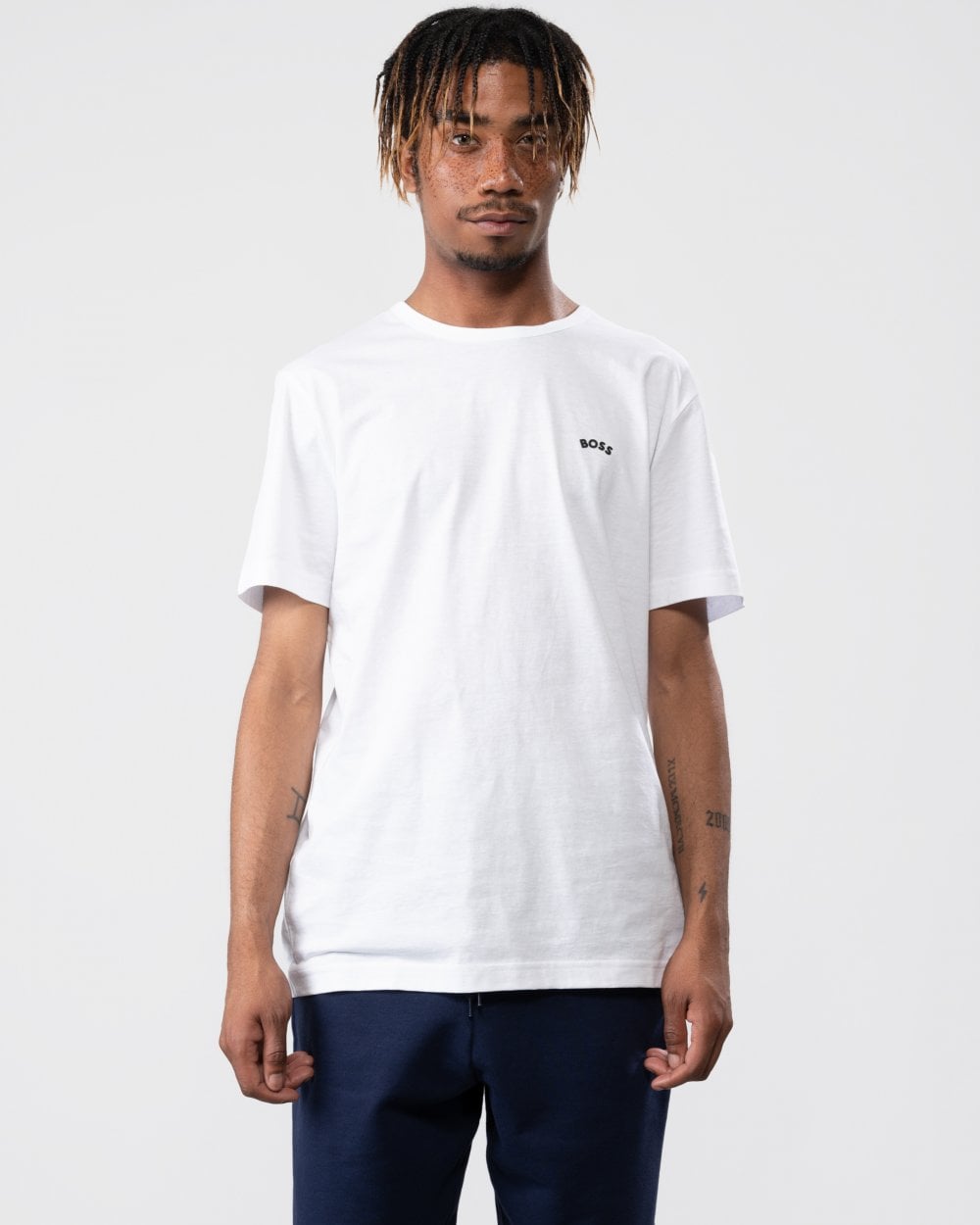 BOSS Green Mens Curved Logo T-Shirt