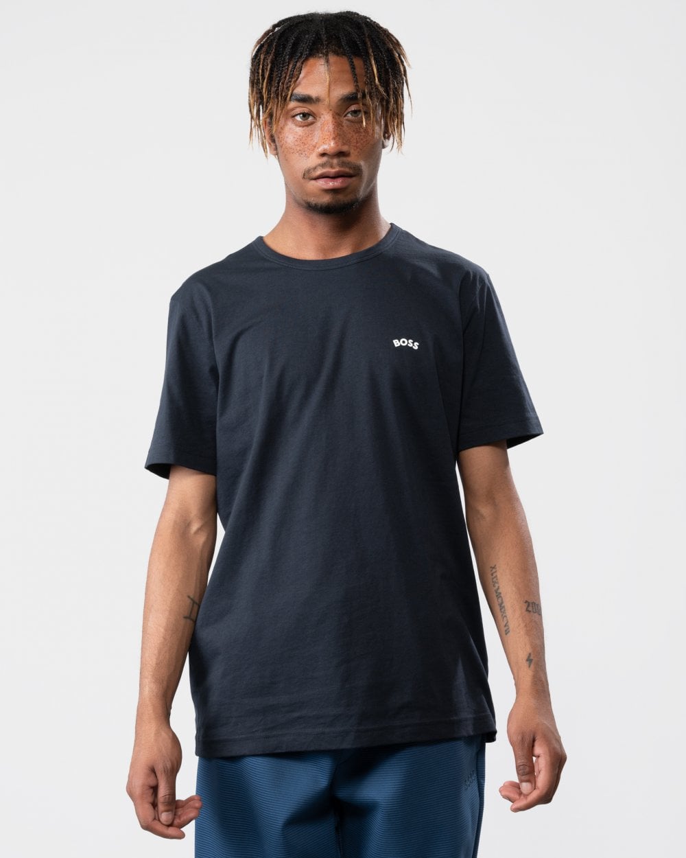 BOSS Green Mens Curved Logo T-Shirt