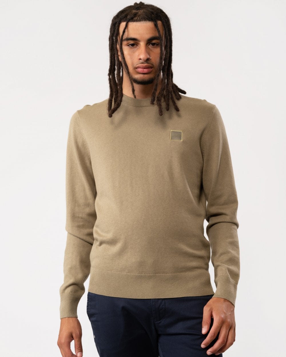 BOSS Orange Kanovano Mens Cotton-Cashmere Crew Neck Sweater