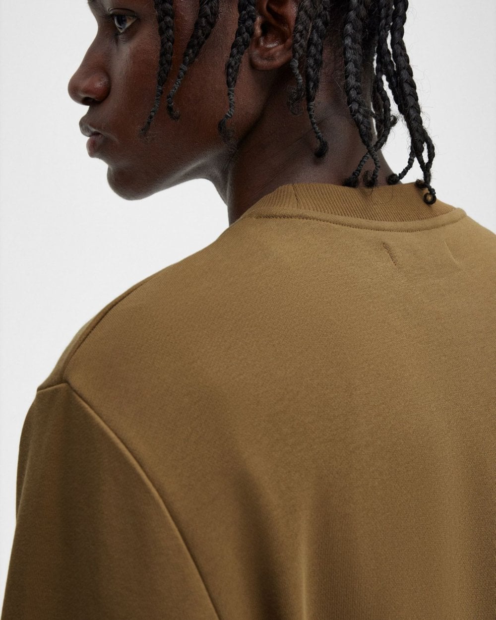 Fred Perry Mens Crew Neck Sweatshirt - Shade Stone/Burnt Tobacco U08