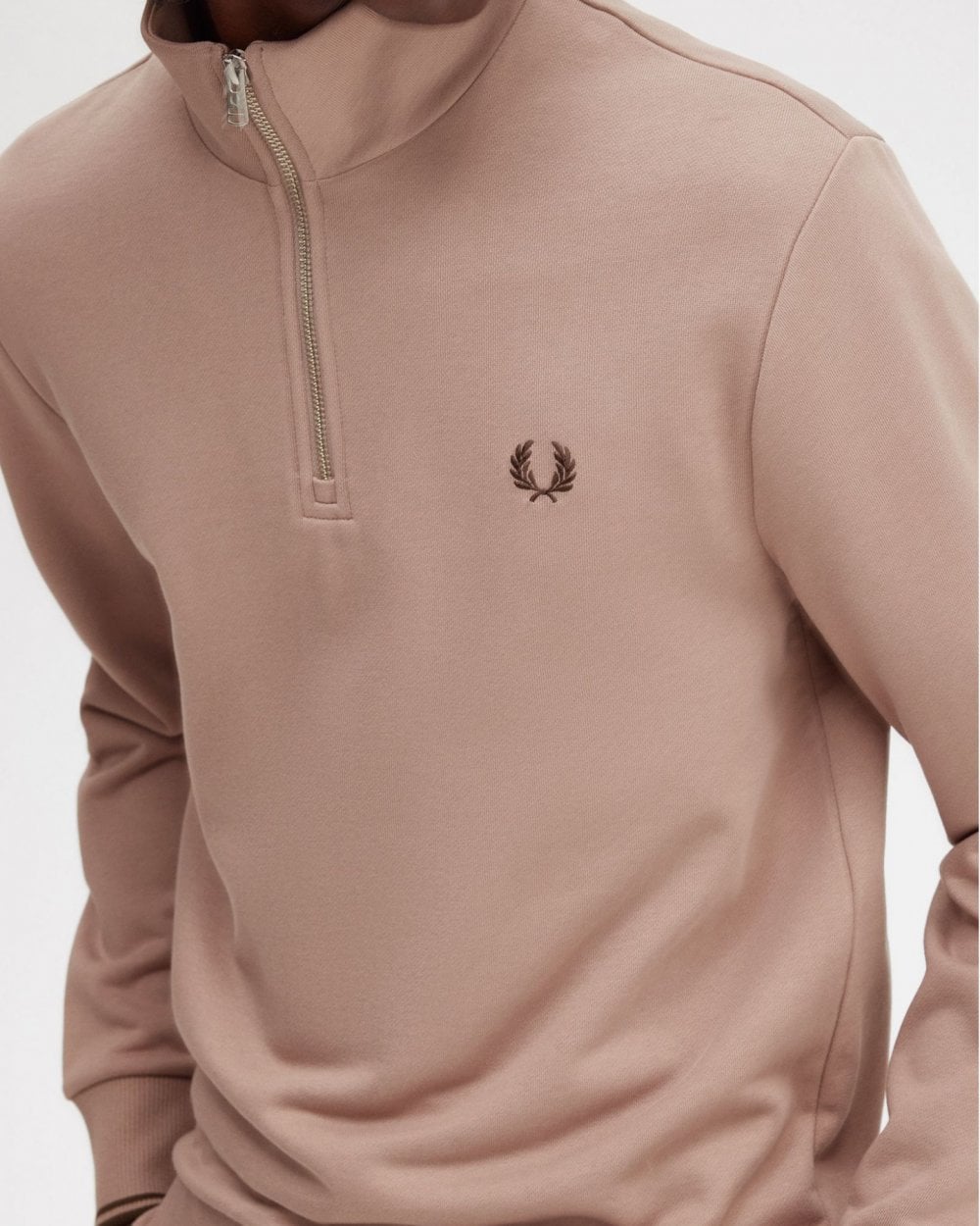 Fred Perry Mens Half Zip Sweatshirt - Dark Pink S52