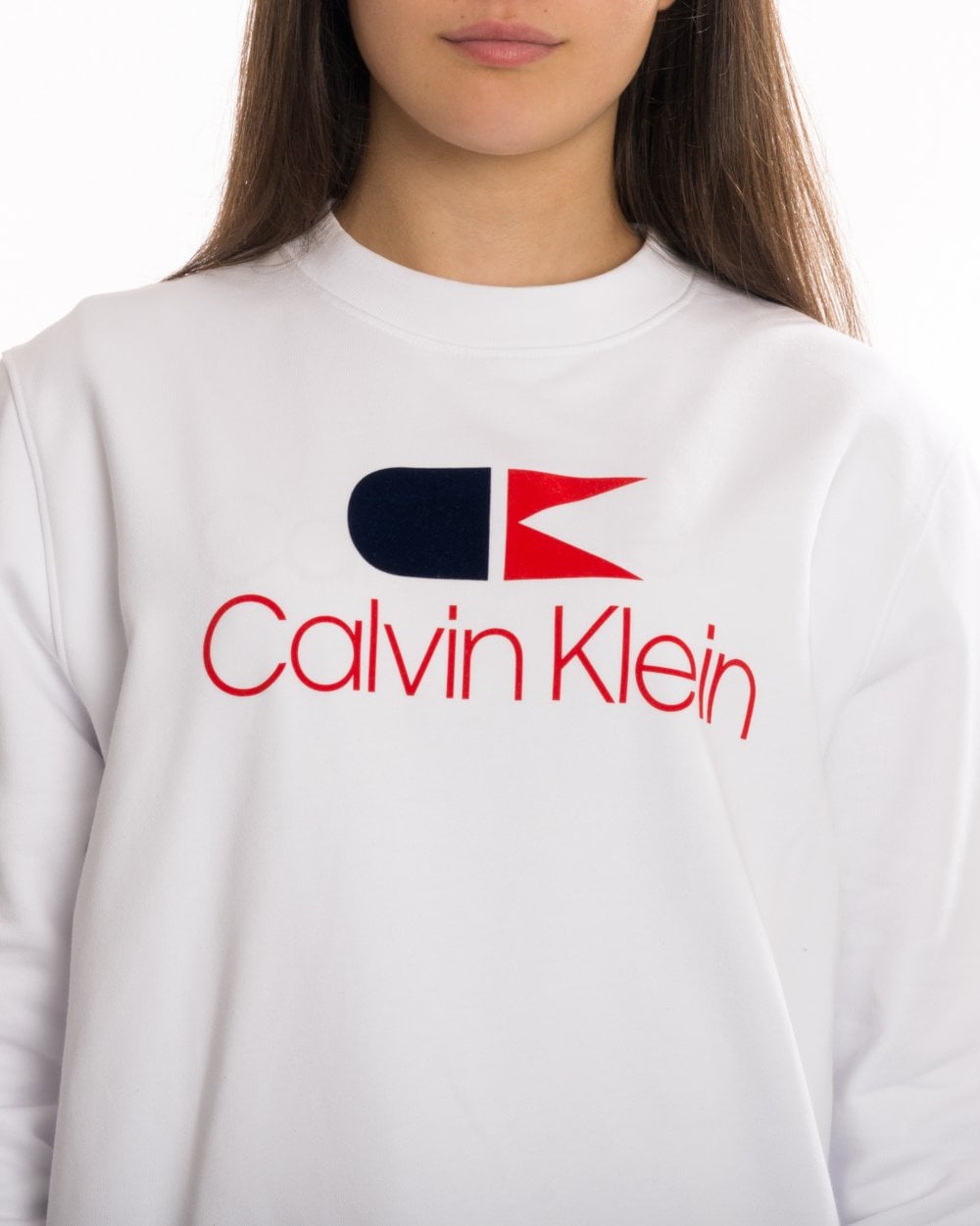 Calvin Klein Vintage Logo Large Long Sleeve Womens Sweatshirt