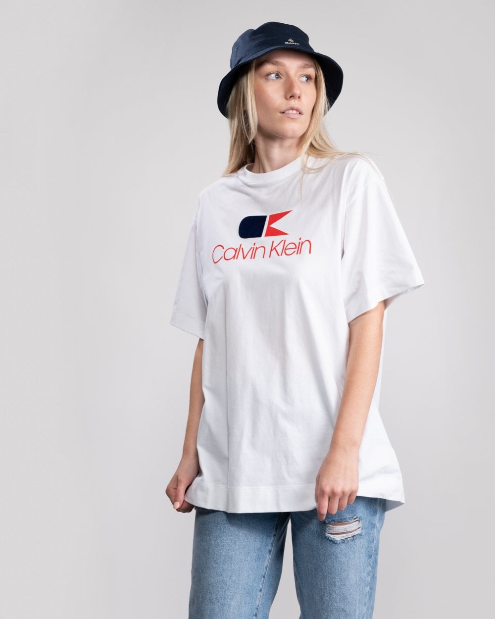 Calvin Klein Vintage Logo Large Short Sleeve Womens T-Shirt