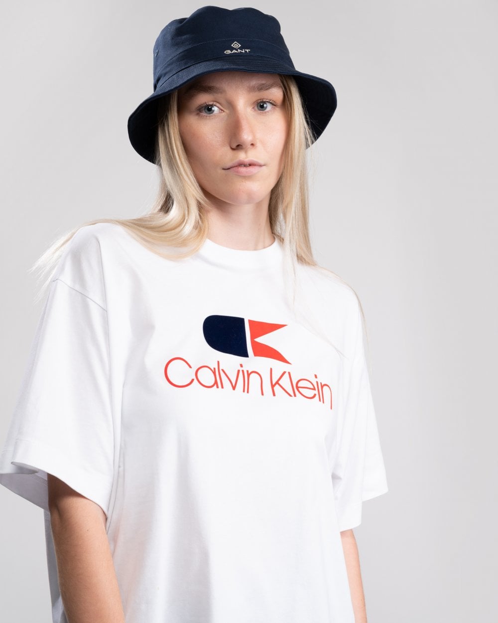 Calvin Klein Vintage Logo Large Short Sleeve Womens T-Shirt