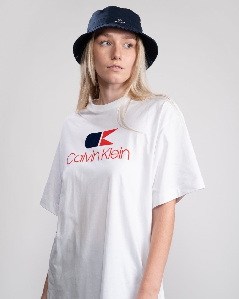 Calvin Klein Vintage Logo Large Short Sleeve Womens T-Shirt