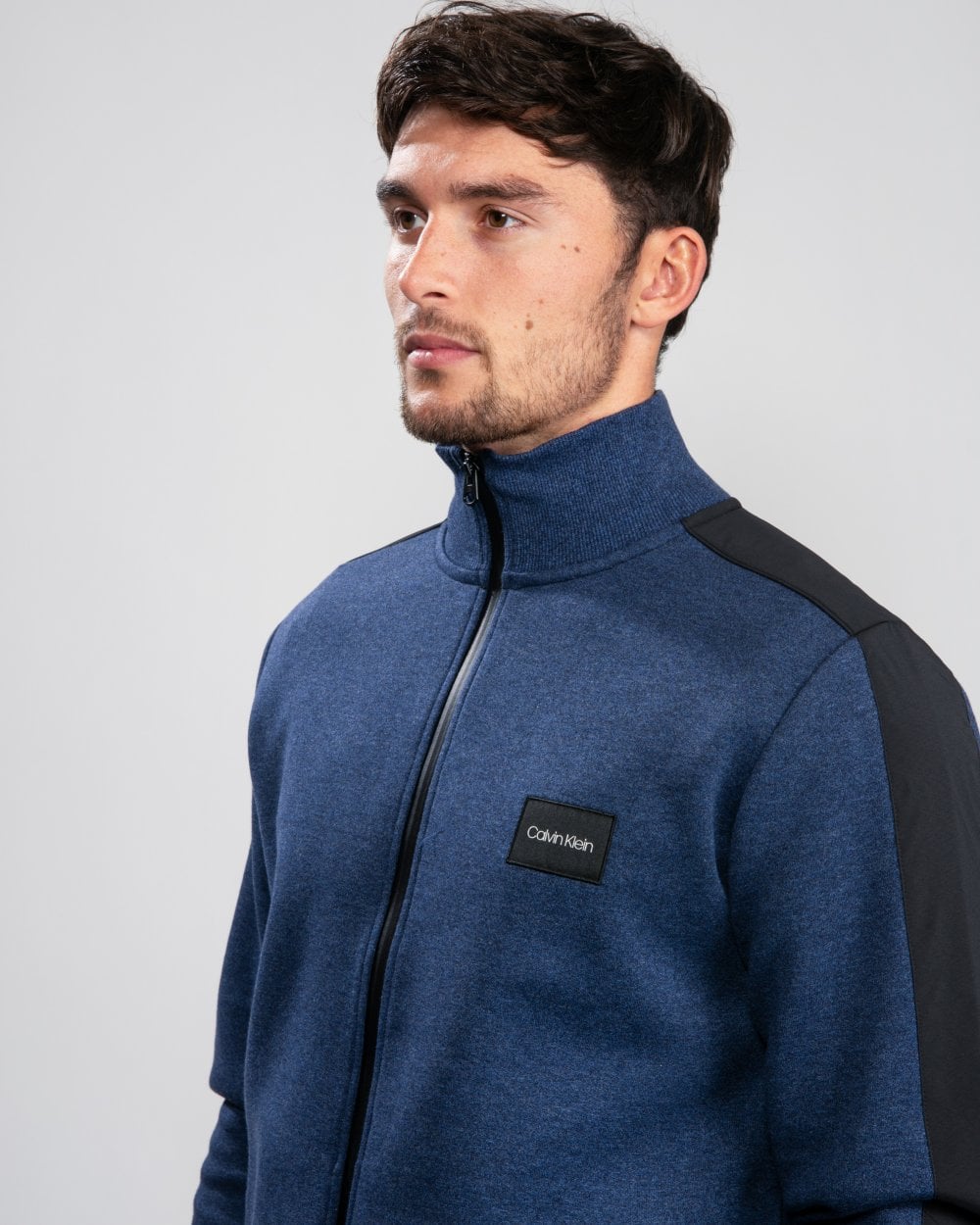 Calvin Klein Full Zip 2 Tone Sweatshirt - Navy