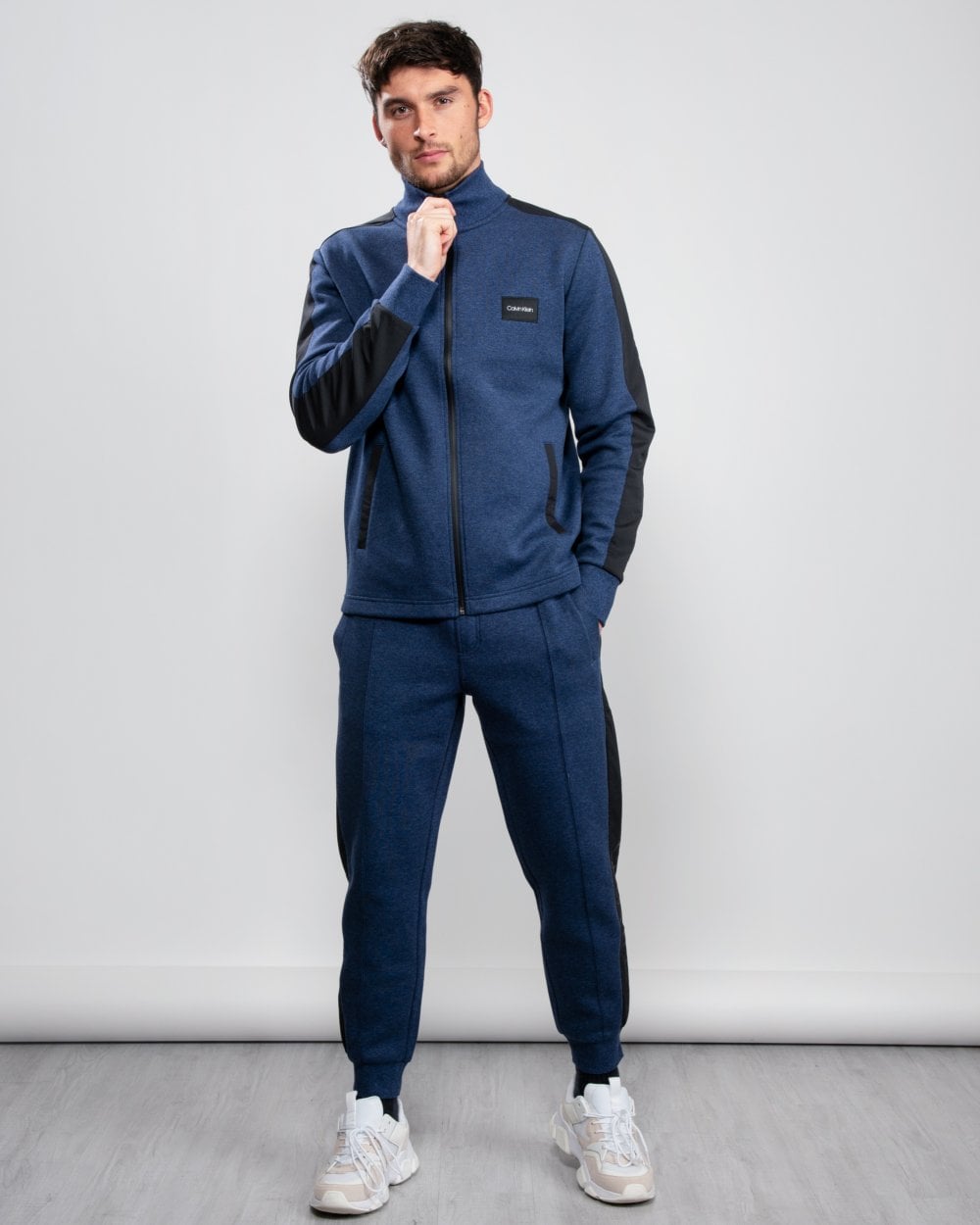 Calvin Klein Full Zip 2 Tone Sweatshirt - Navy