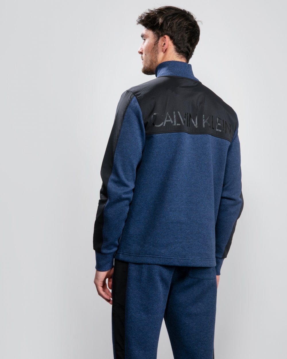 Calvin Klein Full Zip 2 Tone Sweatshirt - Navy