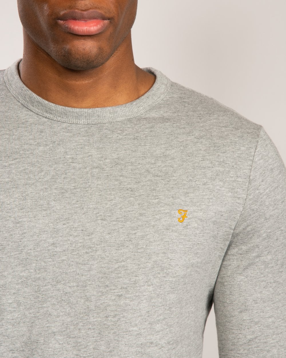 Farah Worth Mens Long Sleeve Crew Neck T-Shirt