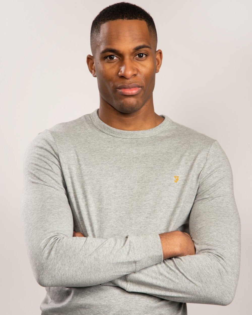 Farah Worth Mens Long Sleeve Crew Neck T-Shirt