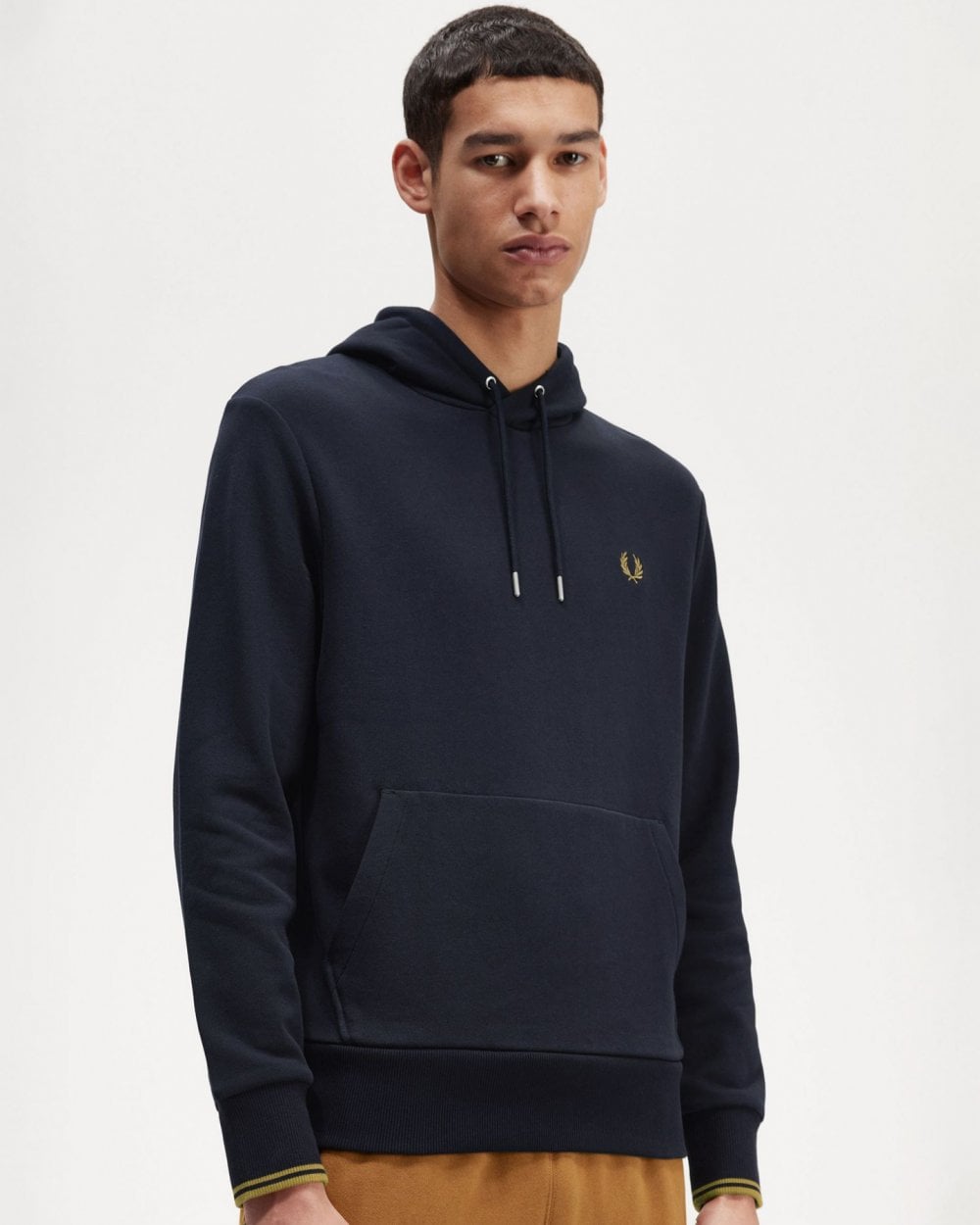 Fred Perry Mens Tipped Hooded Sweatshirt