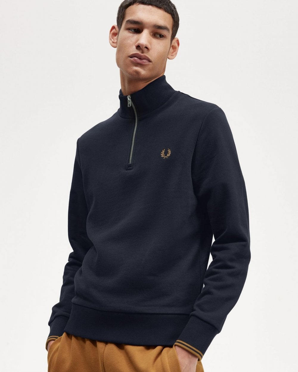 Fred Perry Mens Half Zip Sweatshirt