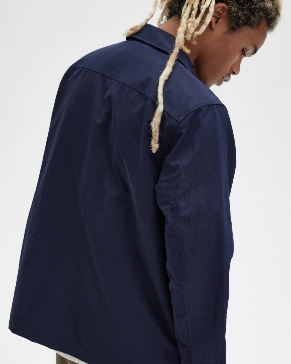 Fred Perry Mens Zip Overshirt - Navy 608