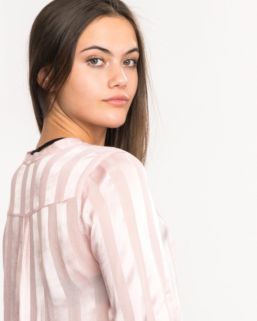 French Connection Katalina Striped Floral Embroidered Blouse