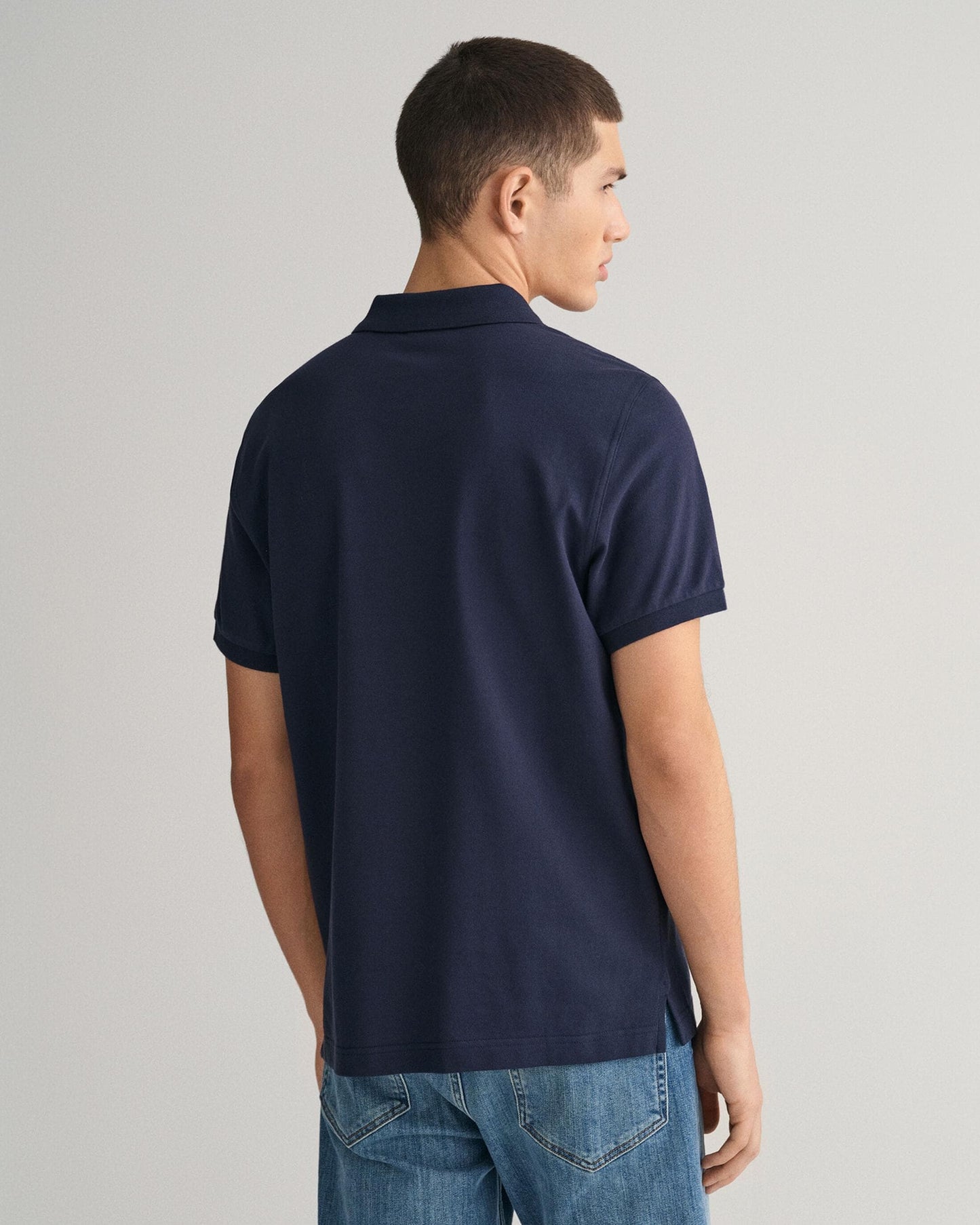 GANT Mens Regular Fit Short Sleeve Shield Logo Pique Polo NOS - 433 Evening Blue