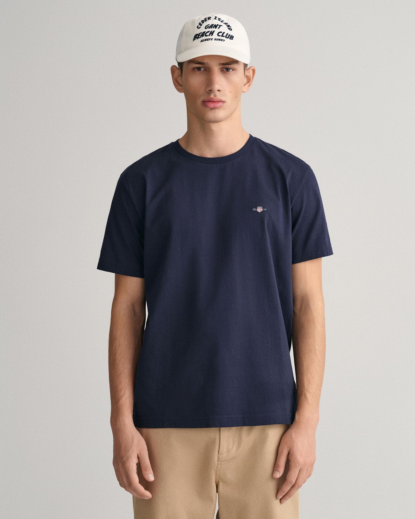 GANT Mens Regular Fit Short Sleeve Shield Logo T-Shirt NOS - 433 Evening Blue
