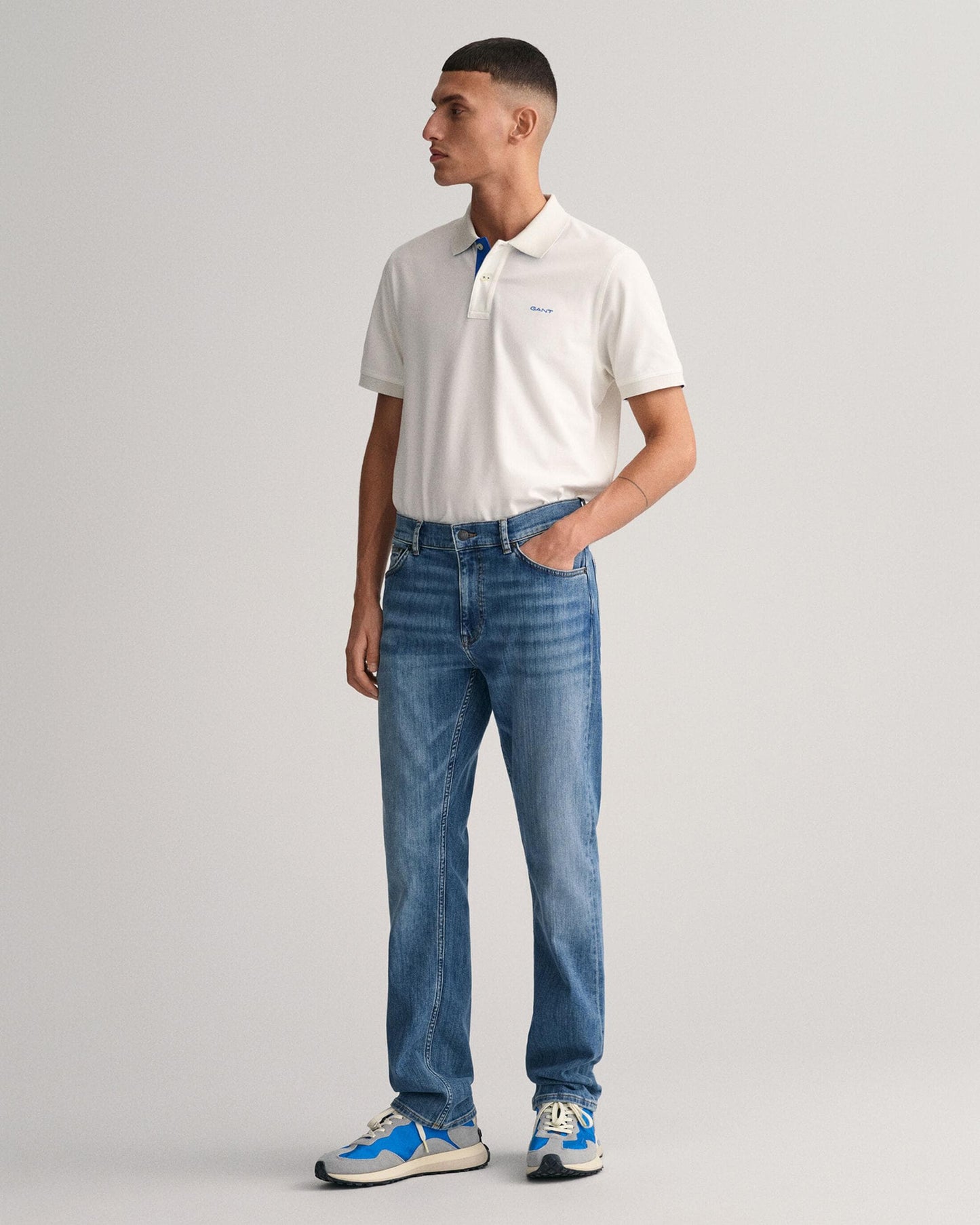 GANT Regular Fit Short Sleeve Contrast Pique Rugger - 113 Eggshell
