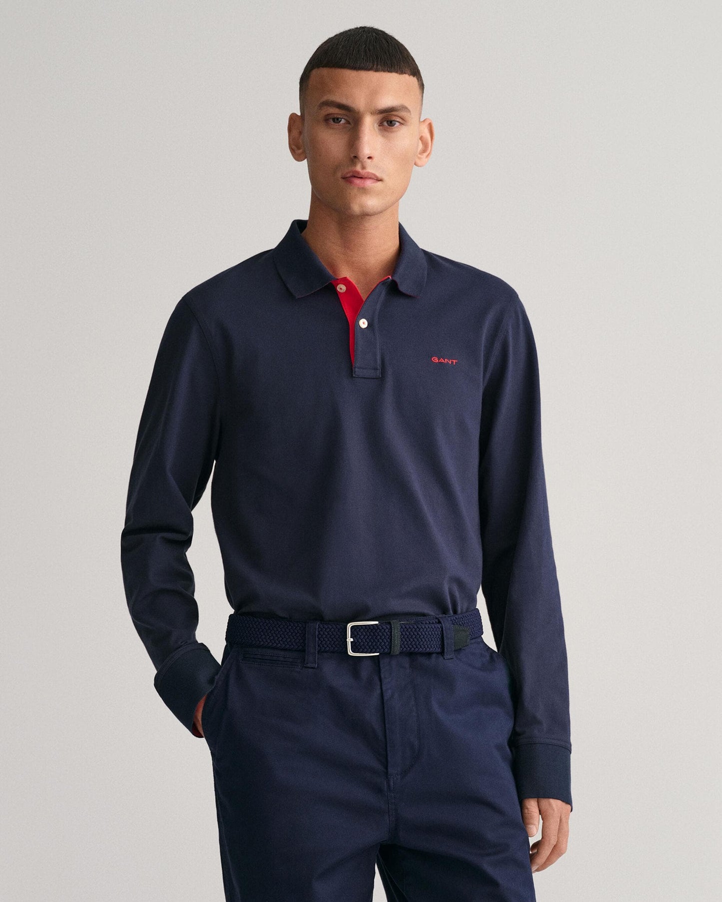 GANT Regular Fit Long Sleeve Contrast Pique Rugger