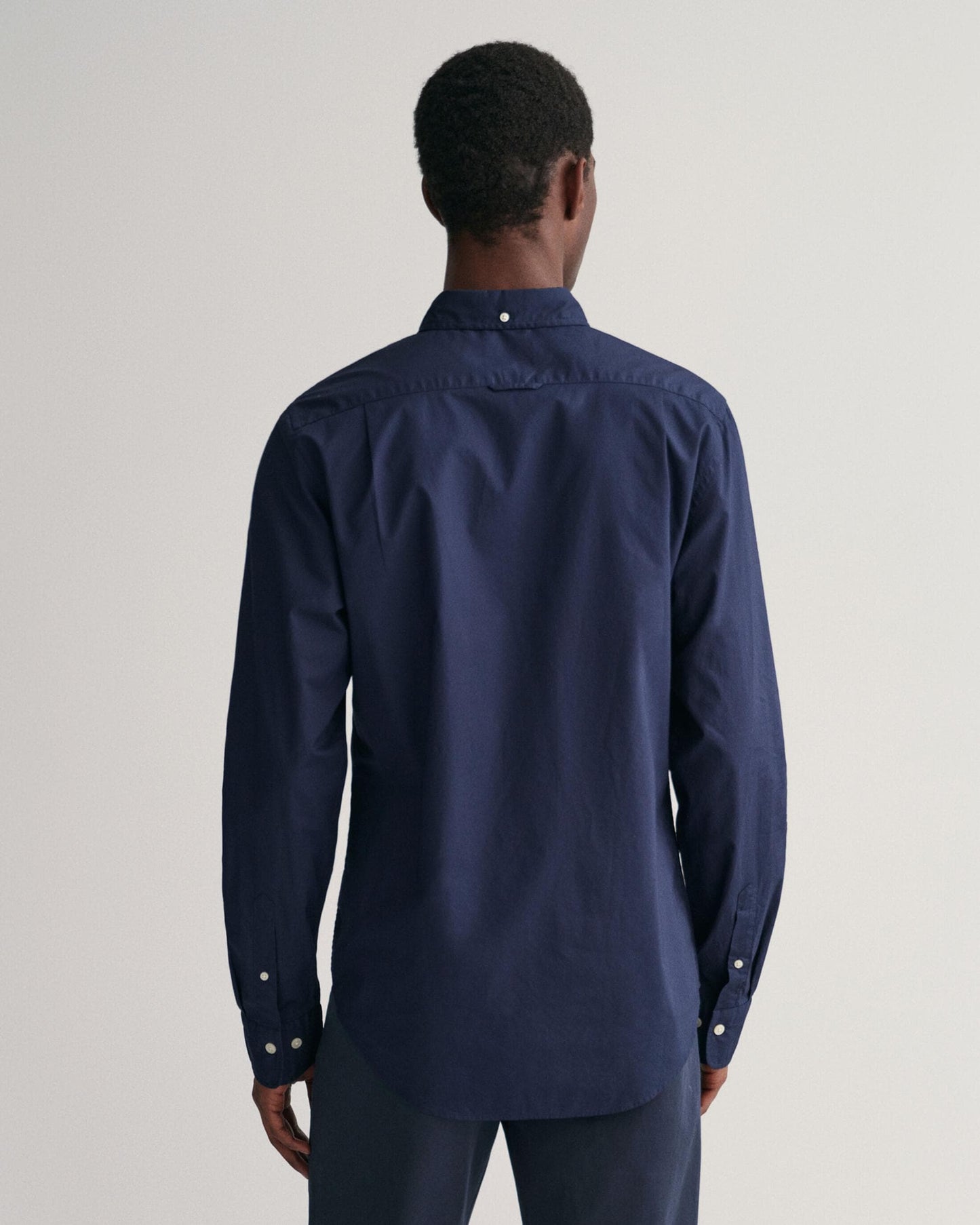 GANT Mens Slim Fit Long Sleeve Poplin Shirt - 410 Marine