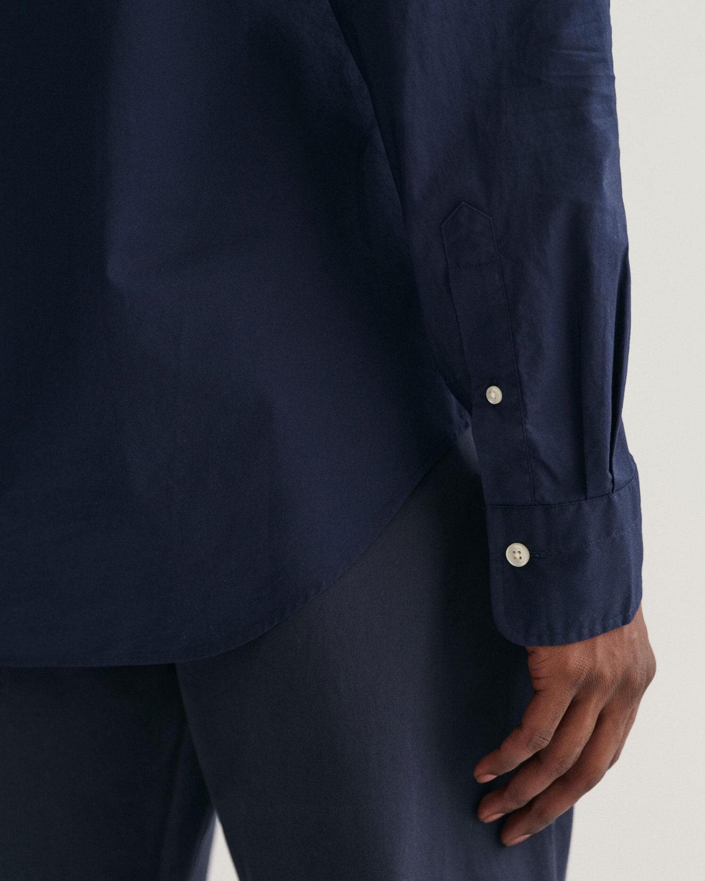 GANT Mens Slim Fit Long Sleeve Poplin Shirt - 410 Marine