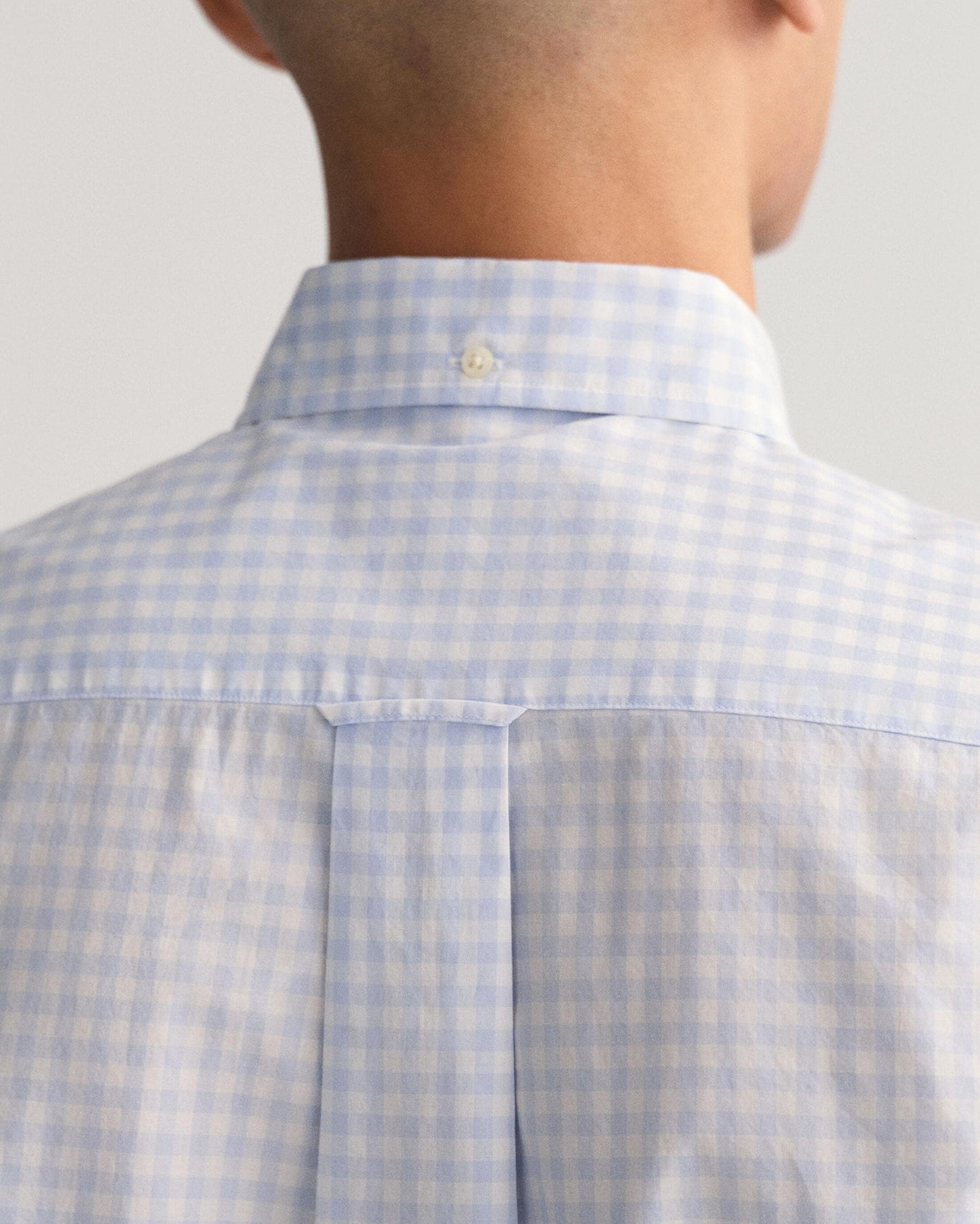 GANT Mens Regular Fit Long Sleeve Poplin Gingham Shirt - 455 Light Blue