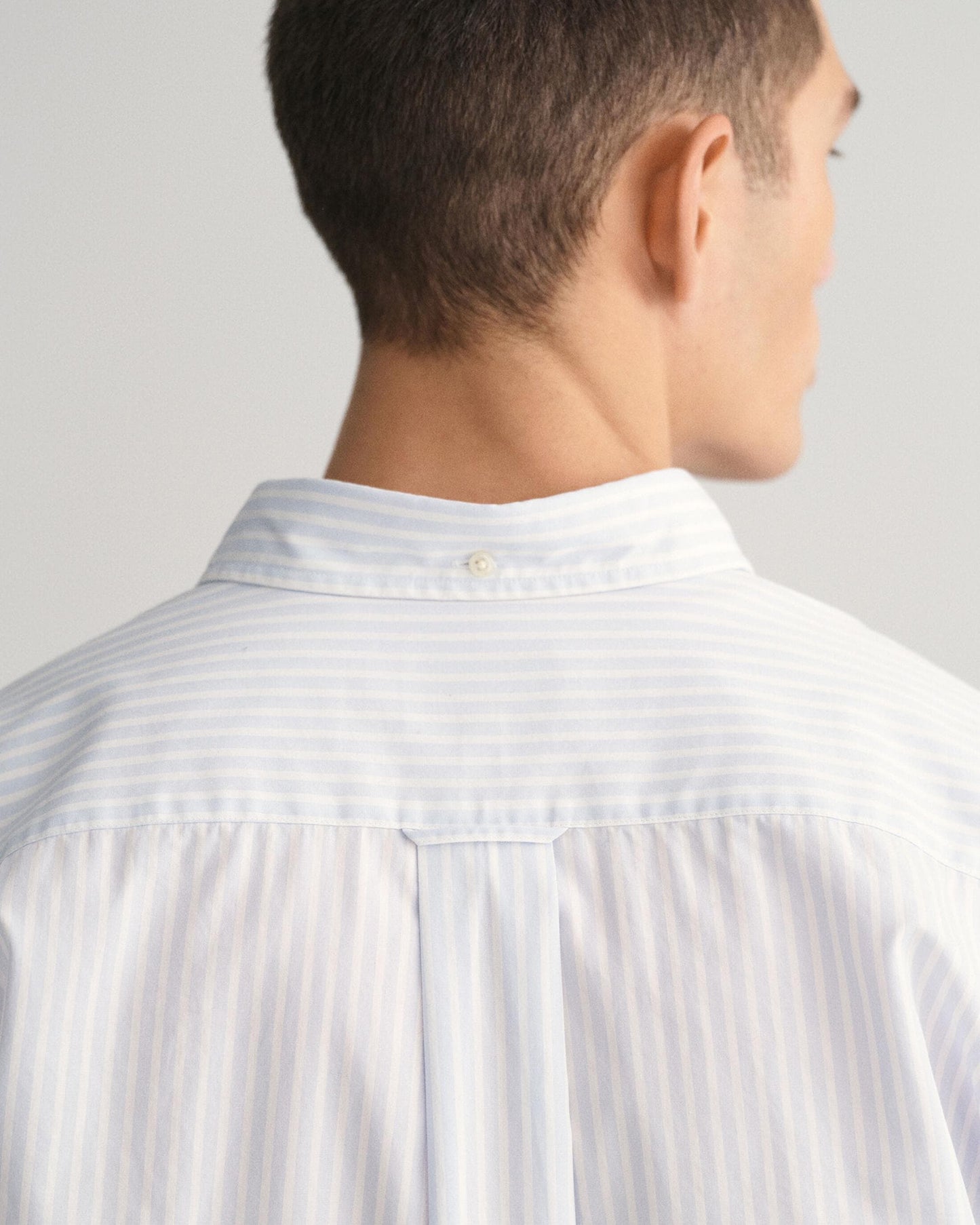 GANT Mens Regular Fit Long Sleeve Poplin Stripe Shirt - 455 Light Blue