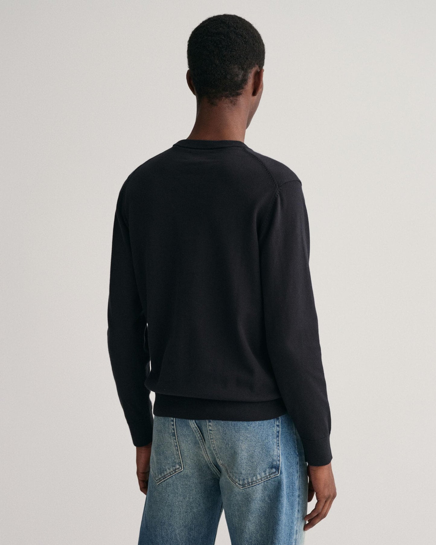 GANT Mens Classic Cotton Crew Neck Jumper - 5 Black