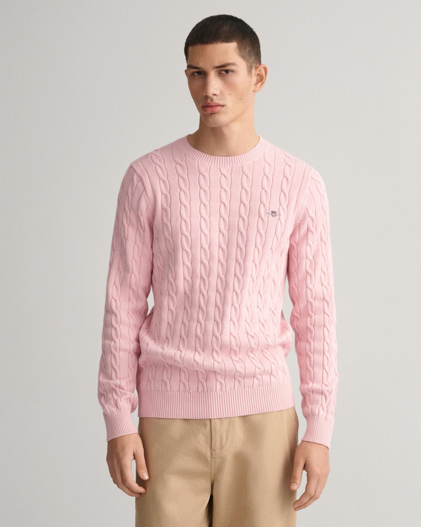 GANT Mens Cotton Cable Knit Crew Neck Jumper