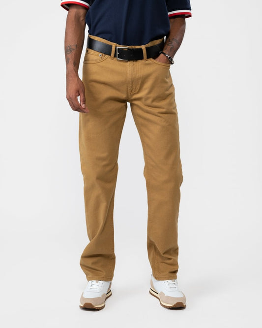 GANT Mens Regular Soft Twill Jeans - 242 Mustard Beige