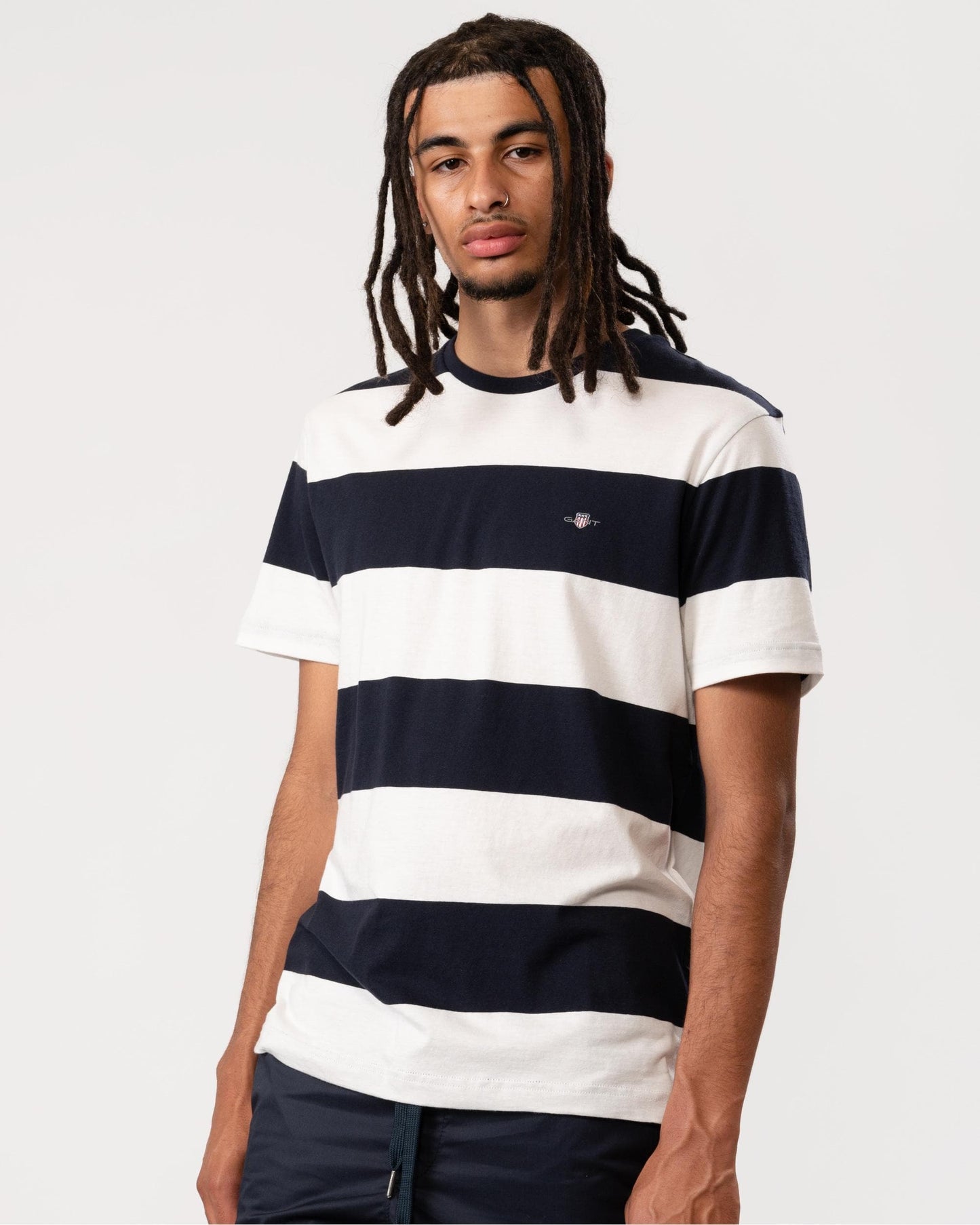 GANT Mens Bar Stripe Short Sleeve T-Shirt