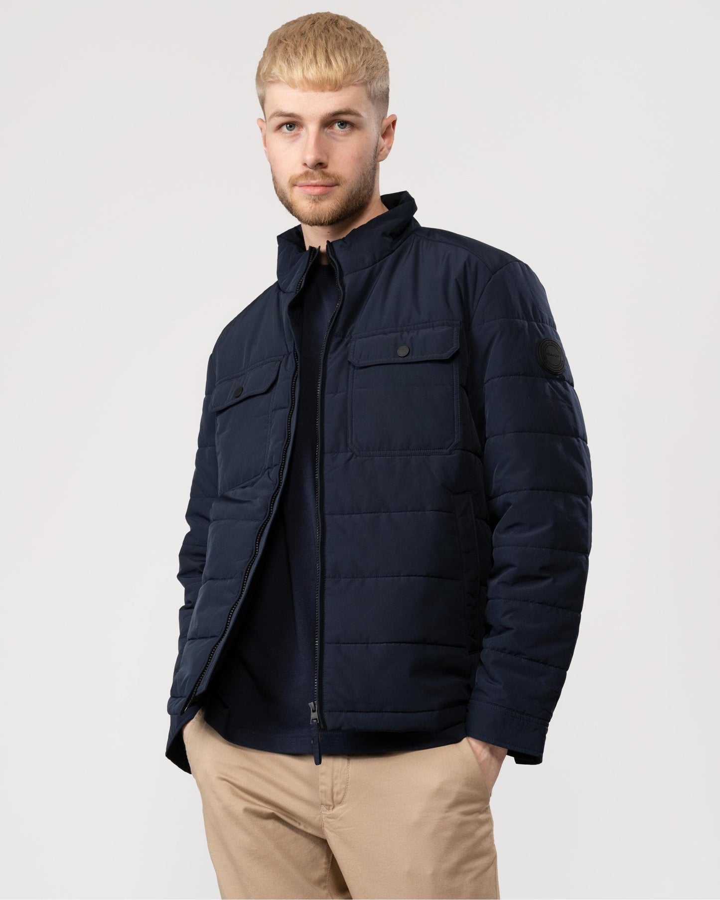 GANT Mens Channel Quilted Jacket - 433 Evening Blue