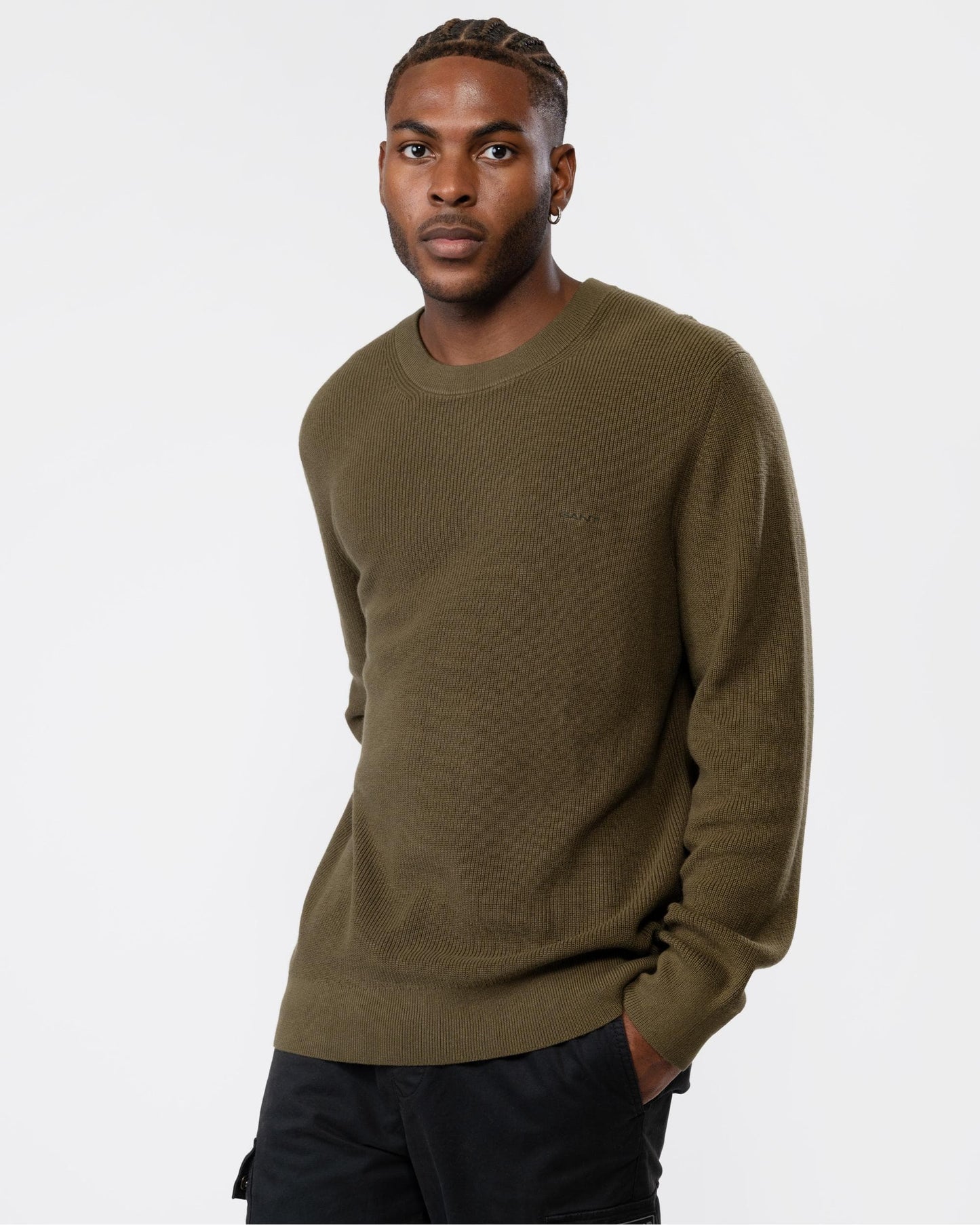 GANT Mens Cotton Wool Rib Crew Neck Jumper