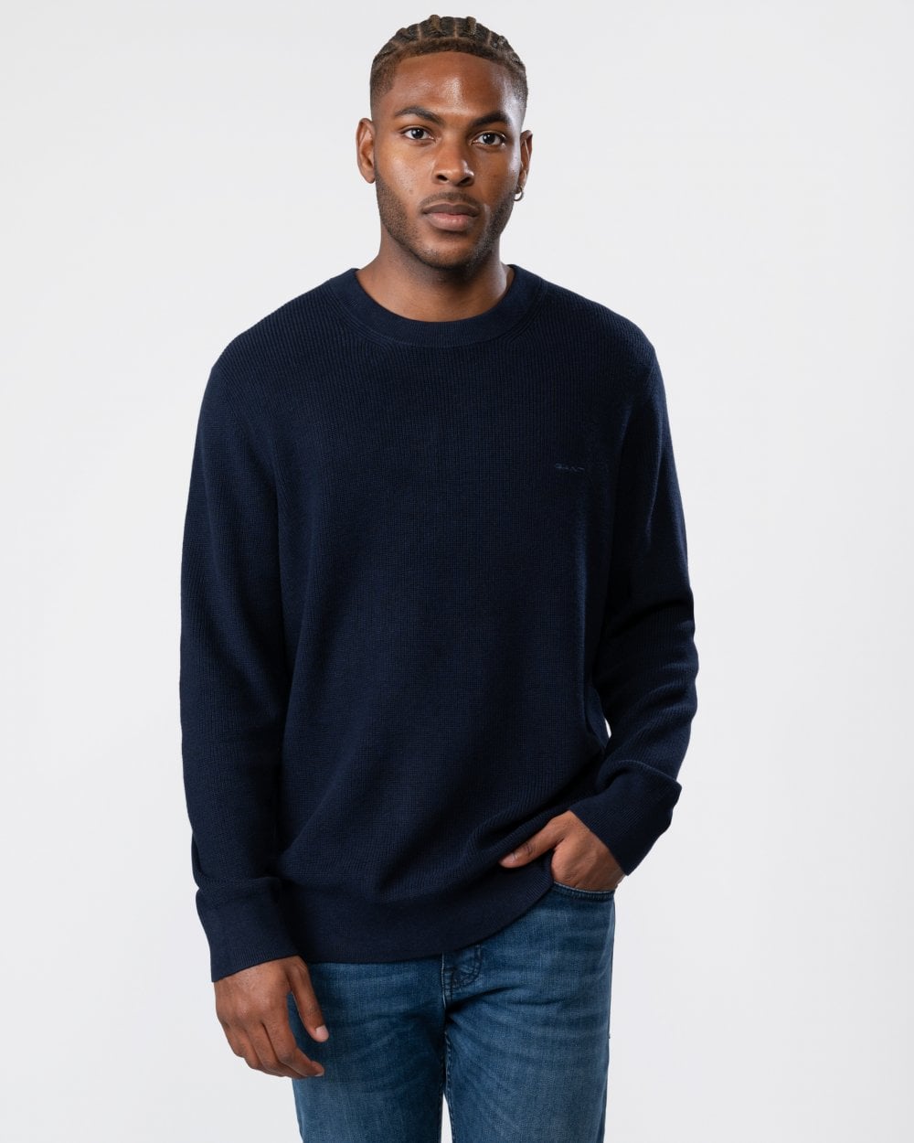 GANT Mens Cotton Wool Rib Crew Neck Jumper