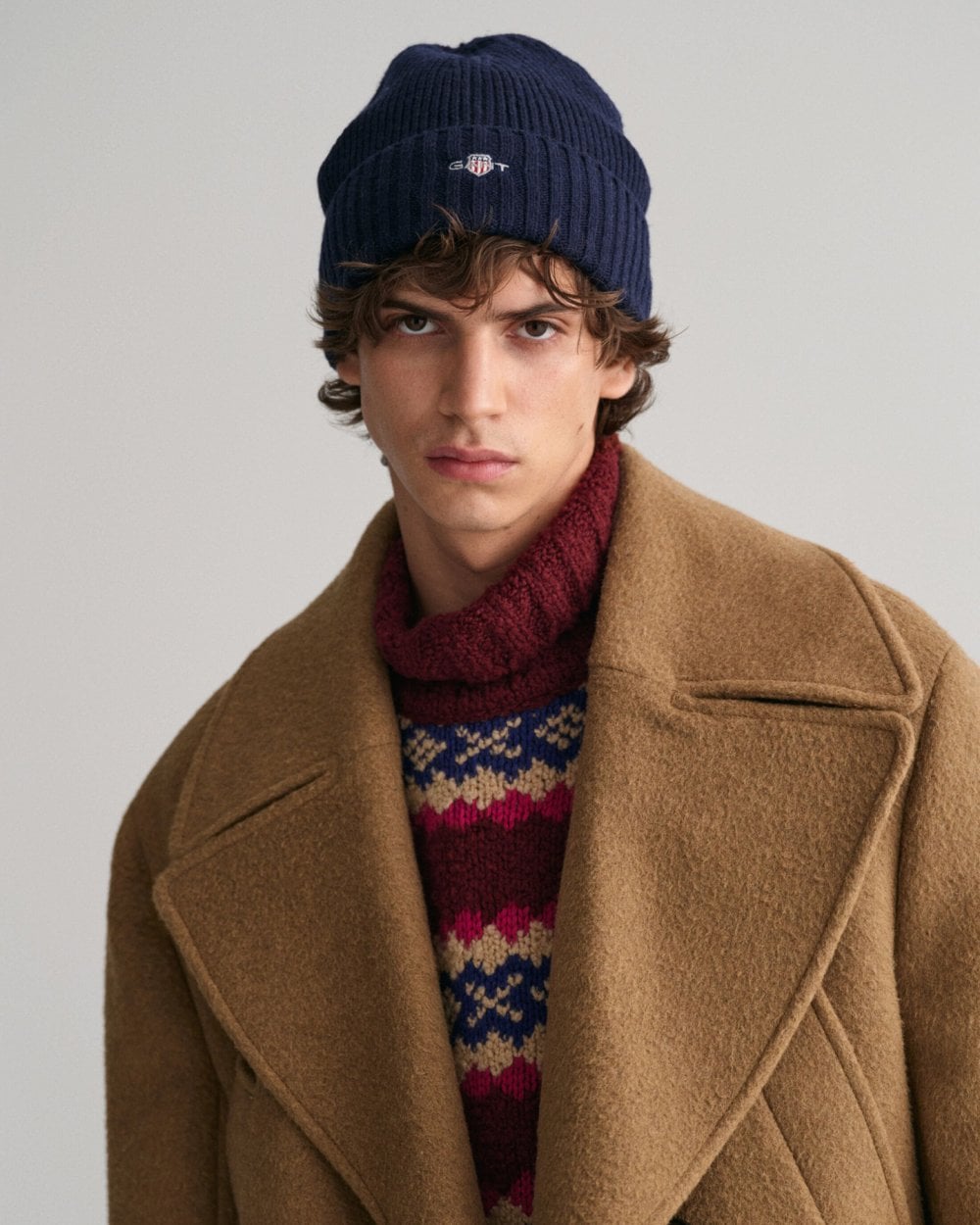 GANT Unisex Shield Wool Beanie - 410 Marine