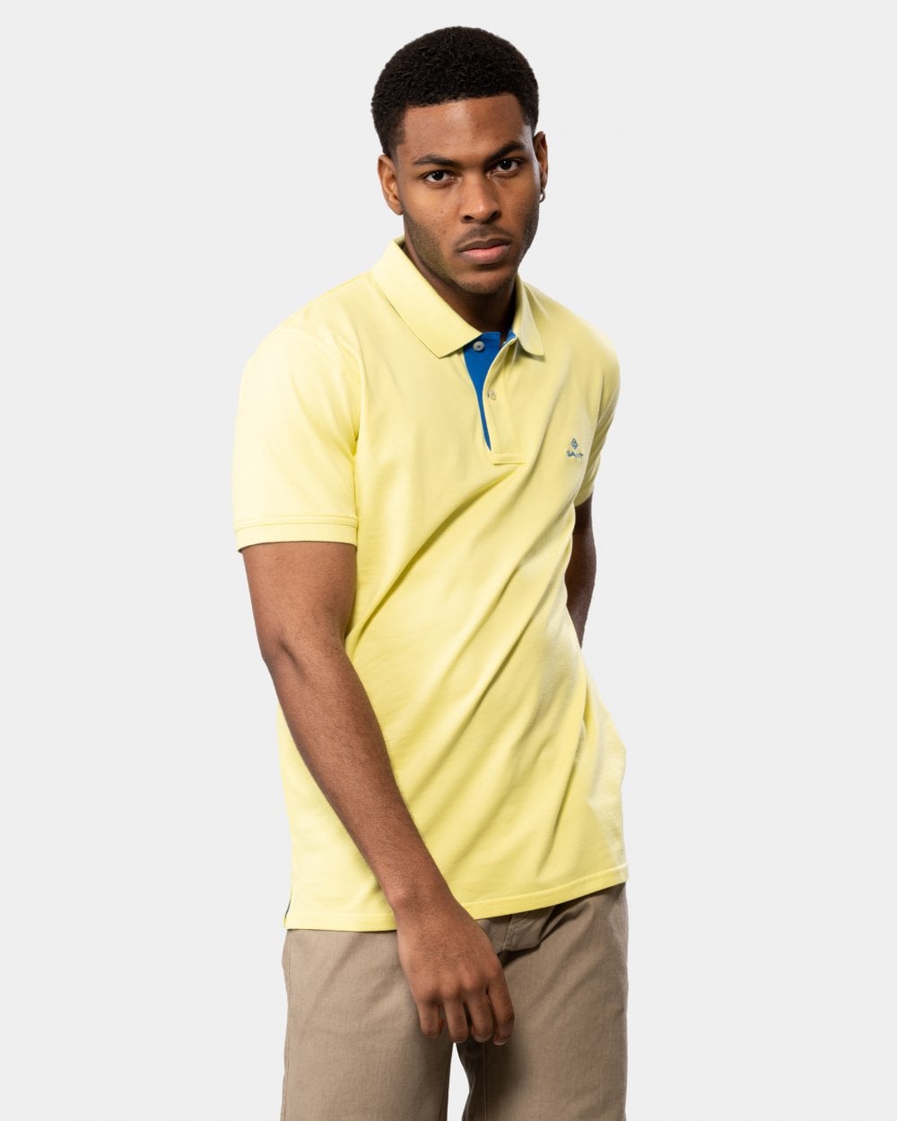 GANT Mens Contrast Collar Pique Short Sleeve Rugger